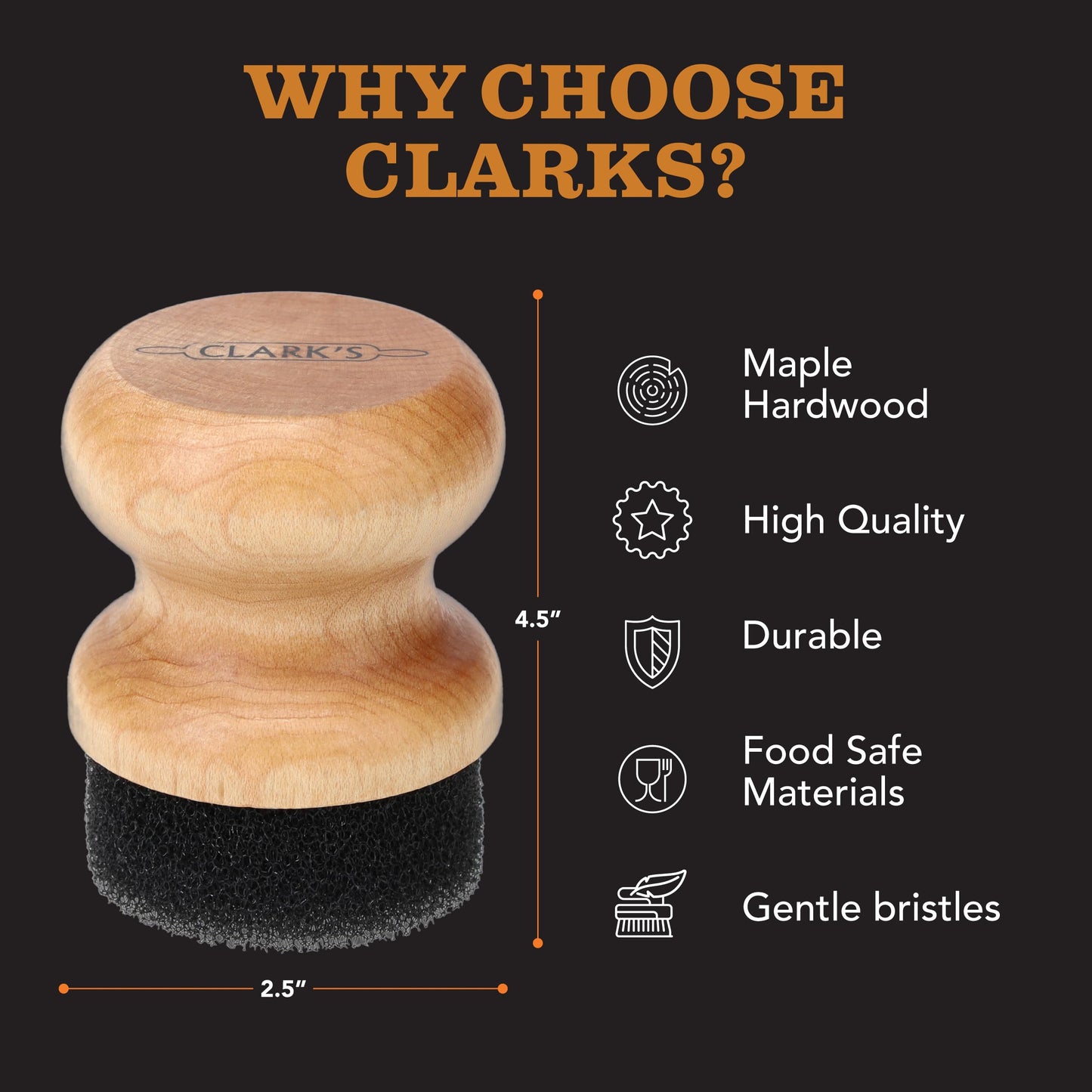 CLARK'S Food Grade Mineral Oil & Wax Applicator for Round Wood Cutting Board, Butcher Blocks, Bamboo, and Utensils – USA Maple Construction