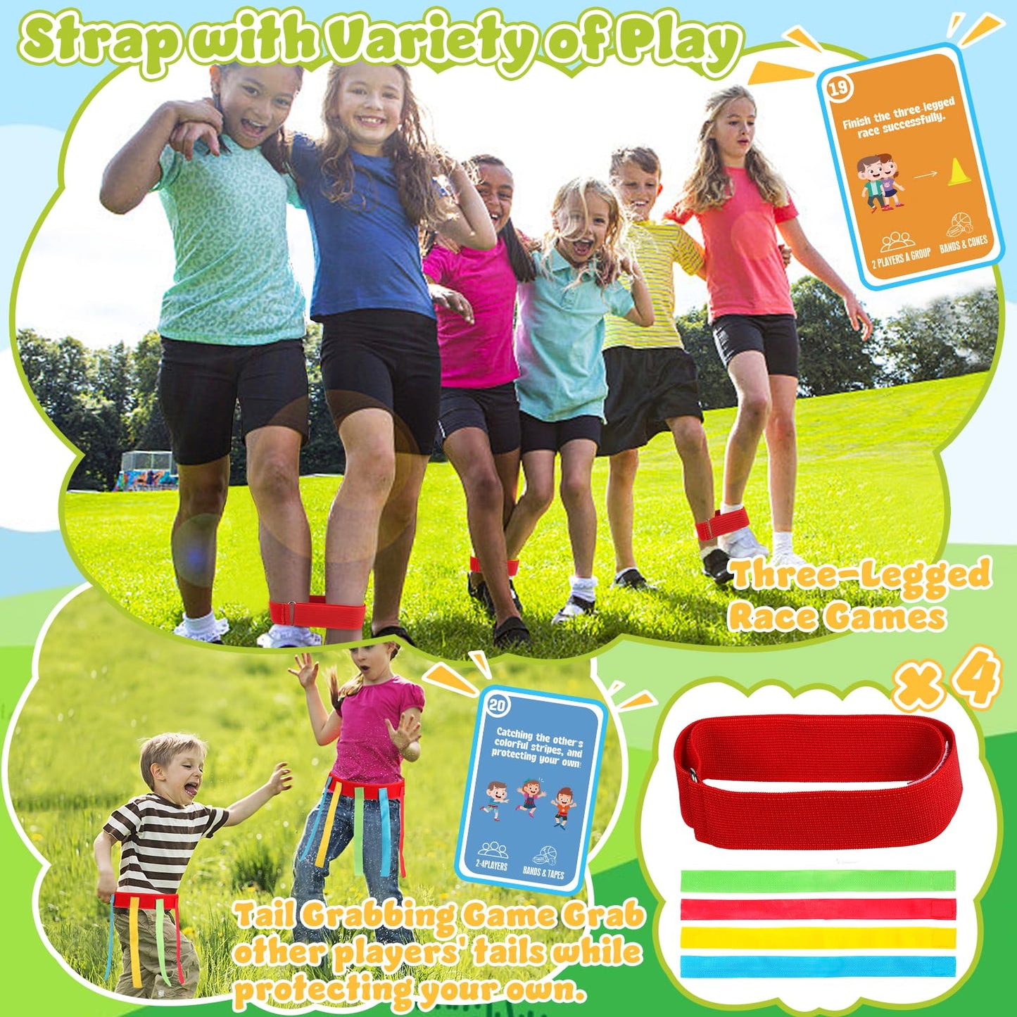 KUBUSFLY Potato Sack Race Bags, 116 Pcs Outdoor Carnival Games for Kids, Lawn Field Day Games Set with Bean Bags, Ring Toss, Cones, Bingo Cards, Carnival Yard for Family Adults Kids Birthday Party