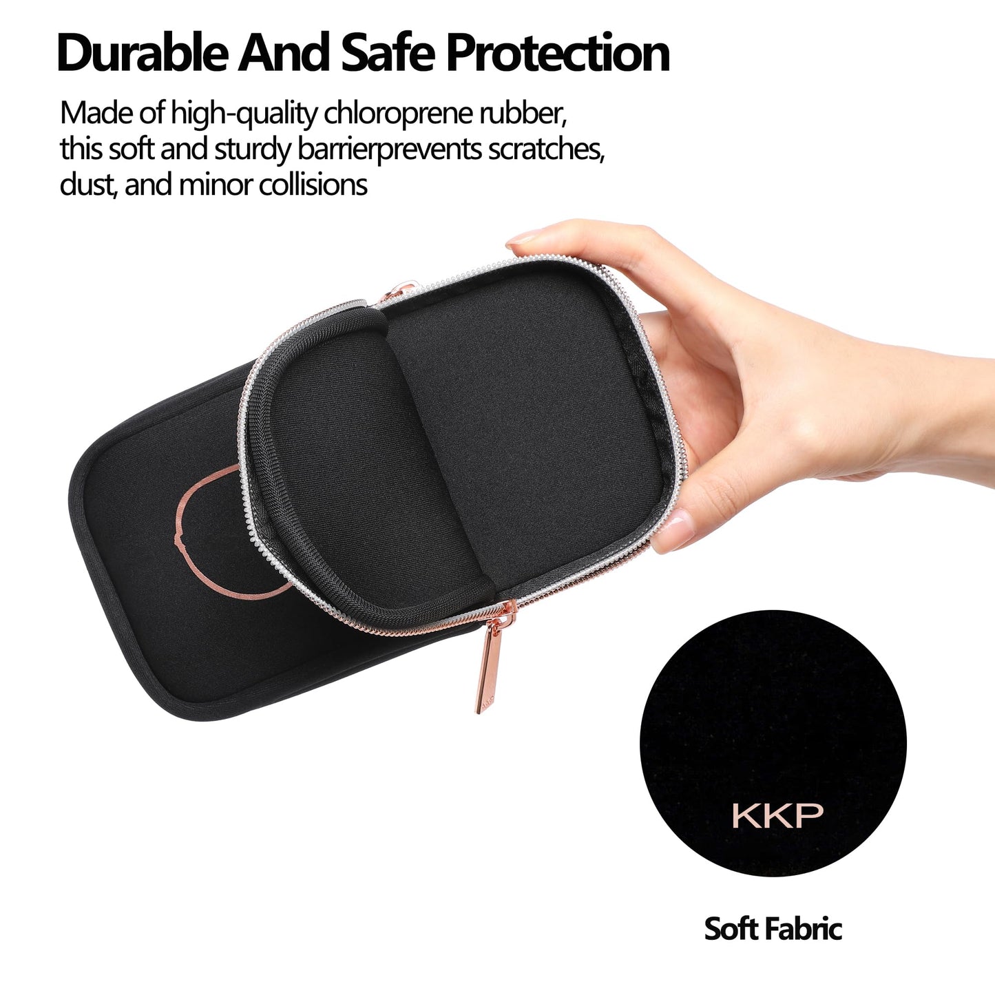 Nabevin KKP Double Eyeglass Case | Sunglasses Cases with 2 Compartments (Black/Gold)