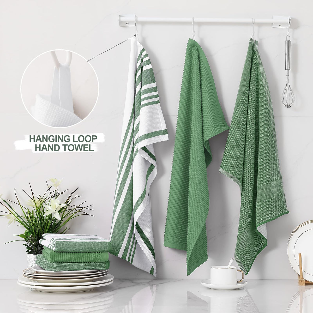 Cotton 380 GSM Premium Kitchen Towels (3 Count)
