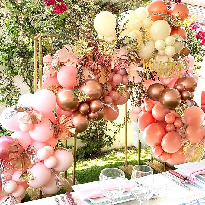 Dusty Pink Balloons Set 60Pcs – Blush Pink, Ivory, Rose Gold & Nude Latex Balloons for Party Decor