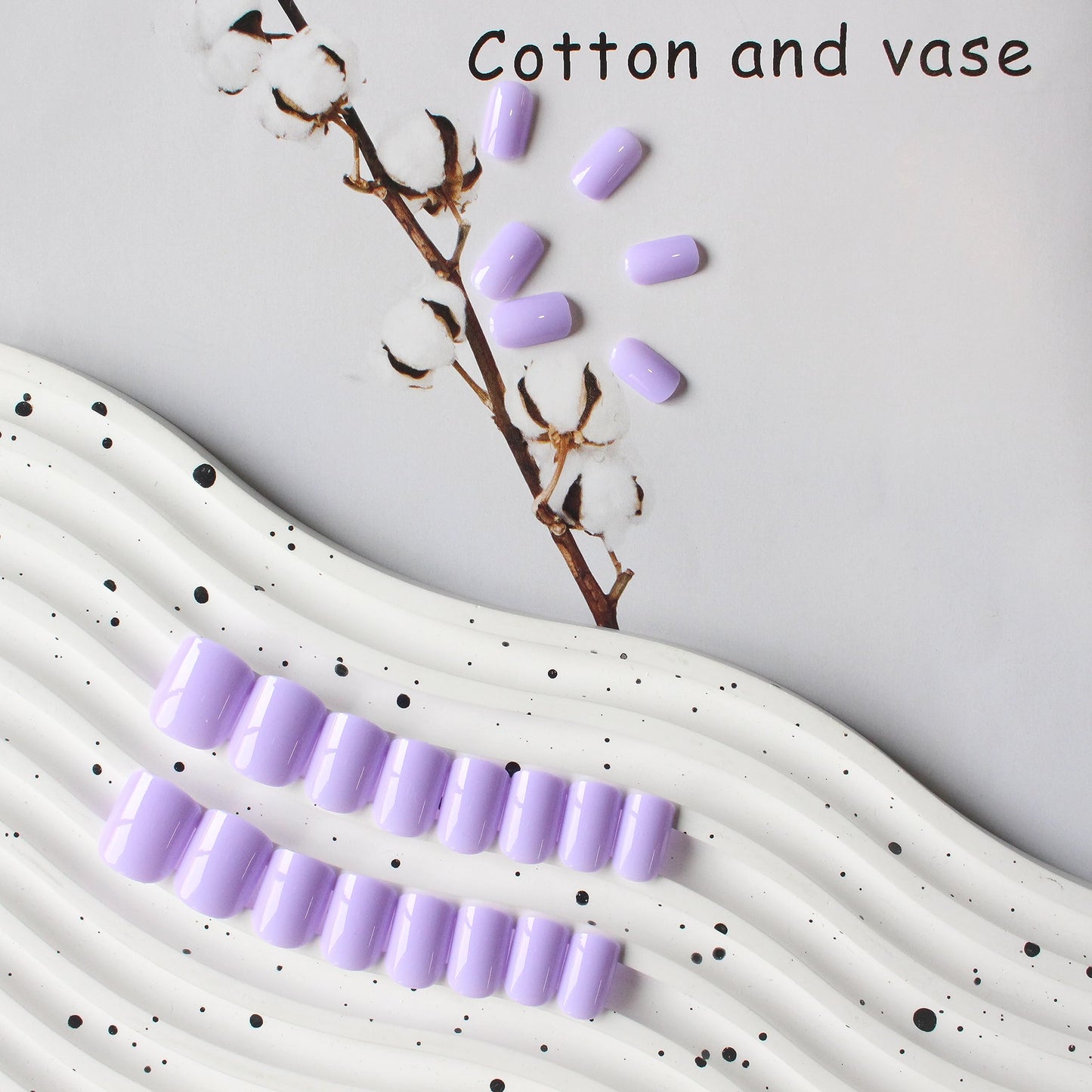 Lilac Press On Nails Short Square, KXAMELIE Natural Gel Nails Glue on Acrylic Nails Press ons Featured Protective Coat Thick Reusable Fake Nails Solid Color 24 Short Coffin Artificial Nails