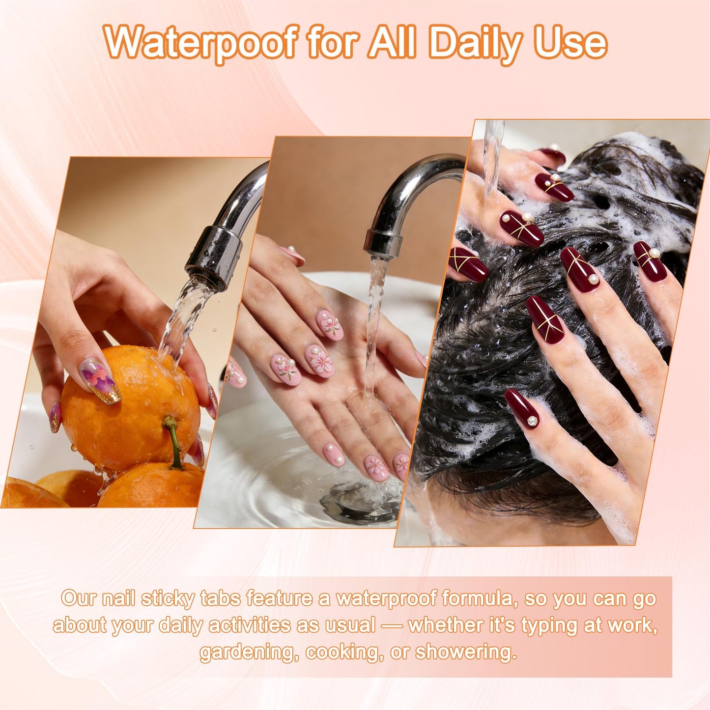 FNNZ 300 Pcs (10 Sheets) Nail Adhesive Tabs, Ultra Thin Double-Sided Nail Sticky Tabs for Press on, 15 Sizes Jelly Nail Glue Stickers Waterproof Press on Nail Sticky Tabs for Manicure Nail Accessories