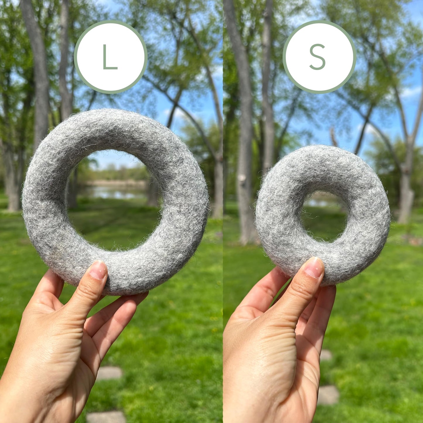 Wool Dog Ring Toy 2-Pack – Organic Eco Friendly Dog Rings for Small & Medium Dogs – Natural Non Toxic Dog Toys – Creature ECO