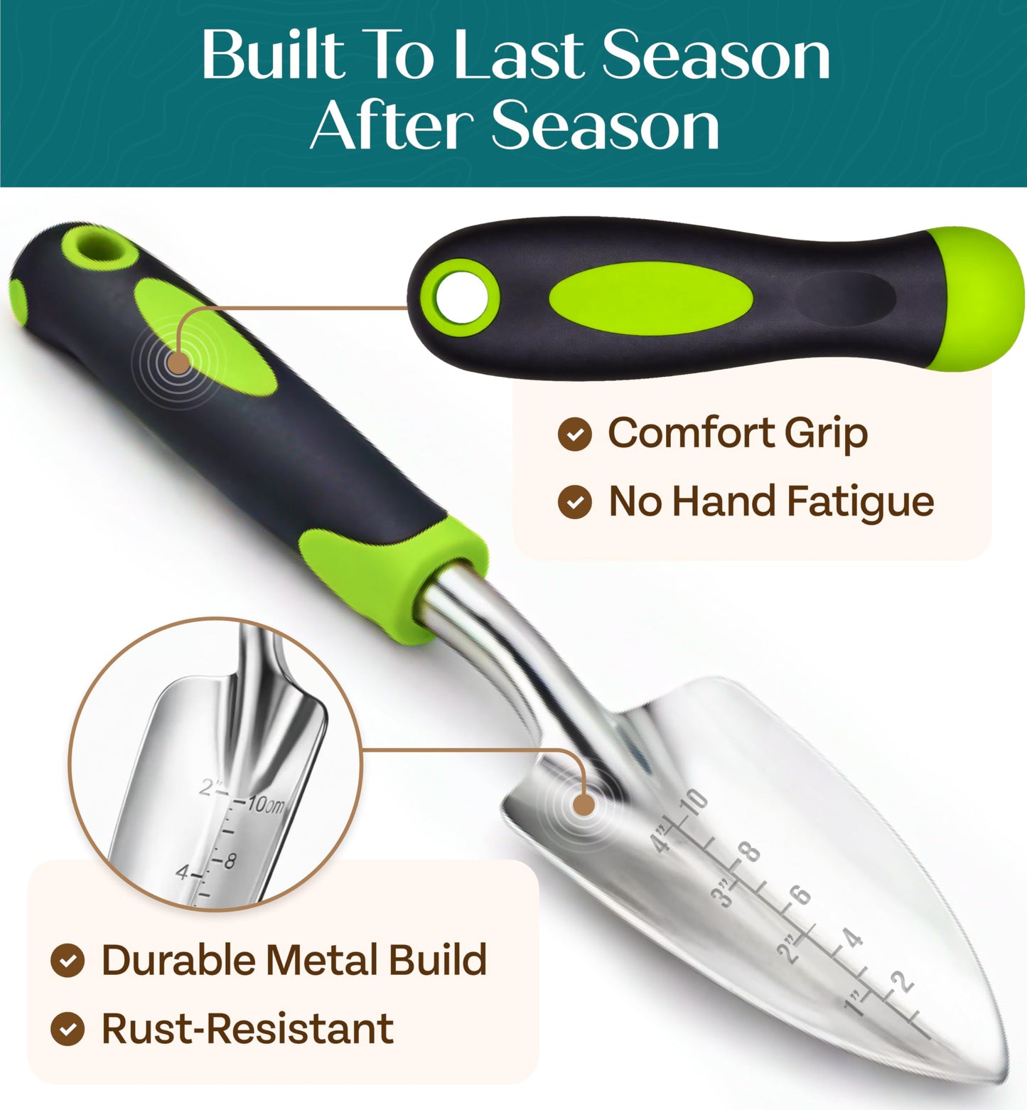 GROWIT Heavy Duty Gardening Tools - Gardening Gifts for Women, Men, Mom, Dad - Durable, Ergonomic Garden Tools Set