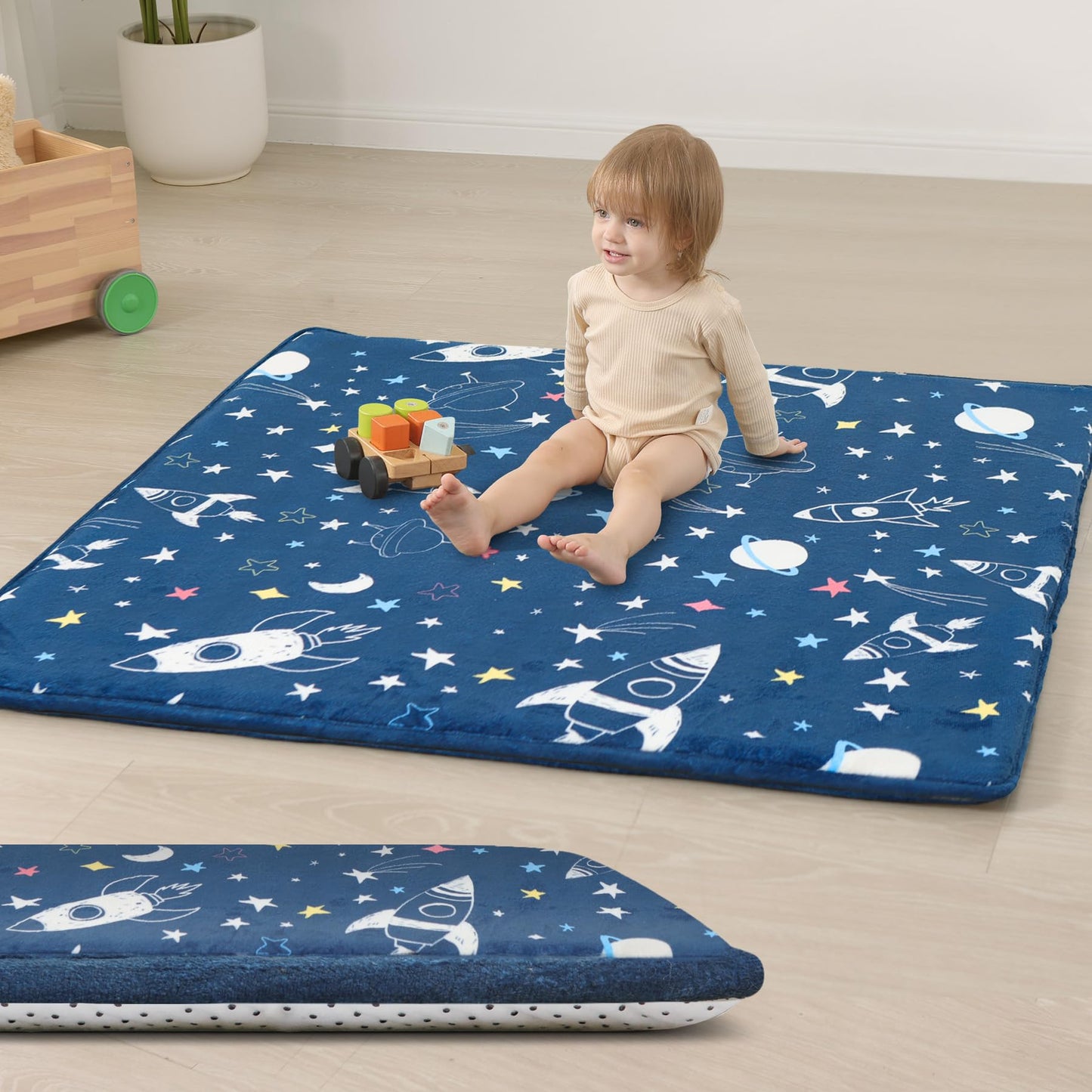 Space Thick Baby Play Mat + Ultra Soft Thick Velvet PlayMat
