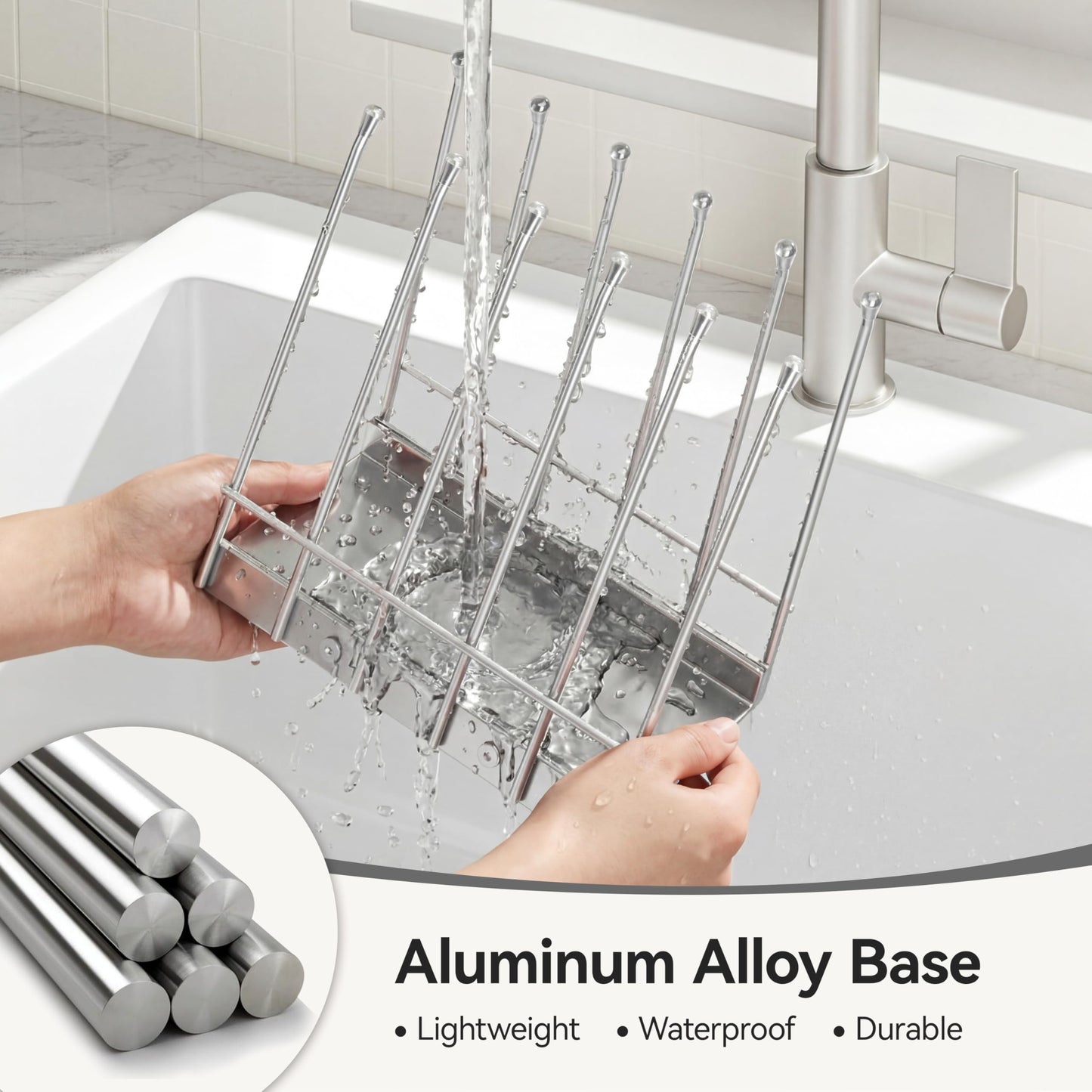 Josmimic Reusable Bags Drying Rack, Plastic Bags Dryer for Ziplock Lerine Silicone Gallon, Snack, Sandwich Storage Bags, Silver
