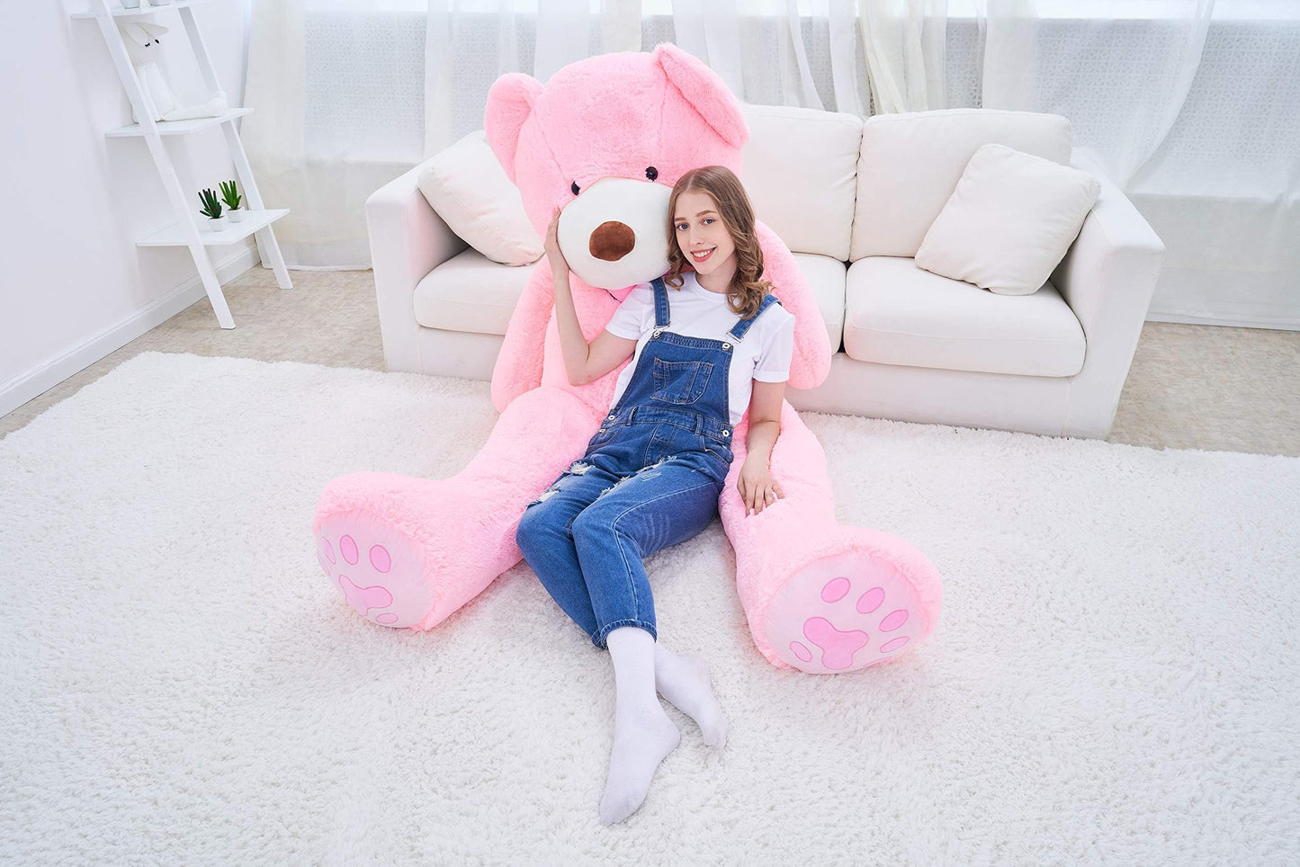 IKASA Giant Teddy Bear Plush Toy Stuffed Animals (Pink, 78 inches)
