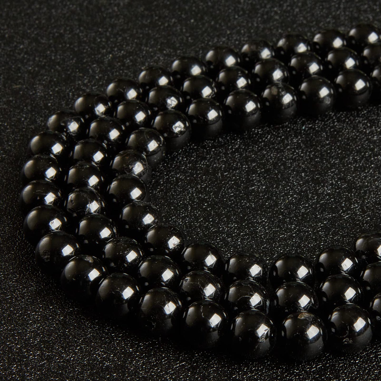 60pcs 6mm Black Tourmaline Beads Natural Gemstone Beads Round Loose Beads for Jewelry Making
