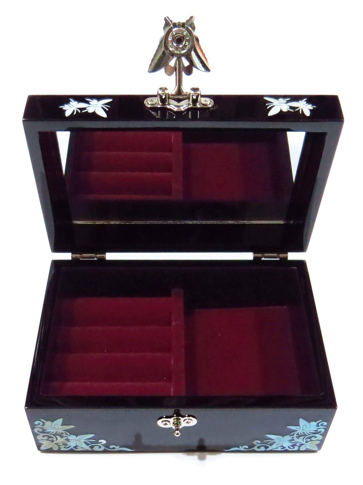 MADDesign Mother of Pearl Jewelry Ring Earring Box Butterflies Design