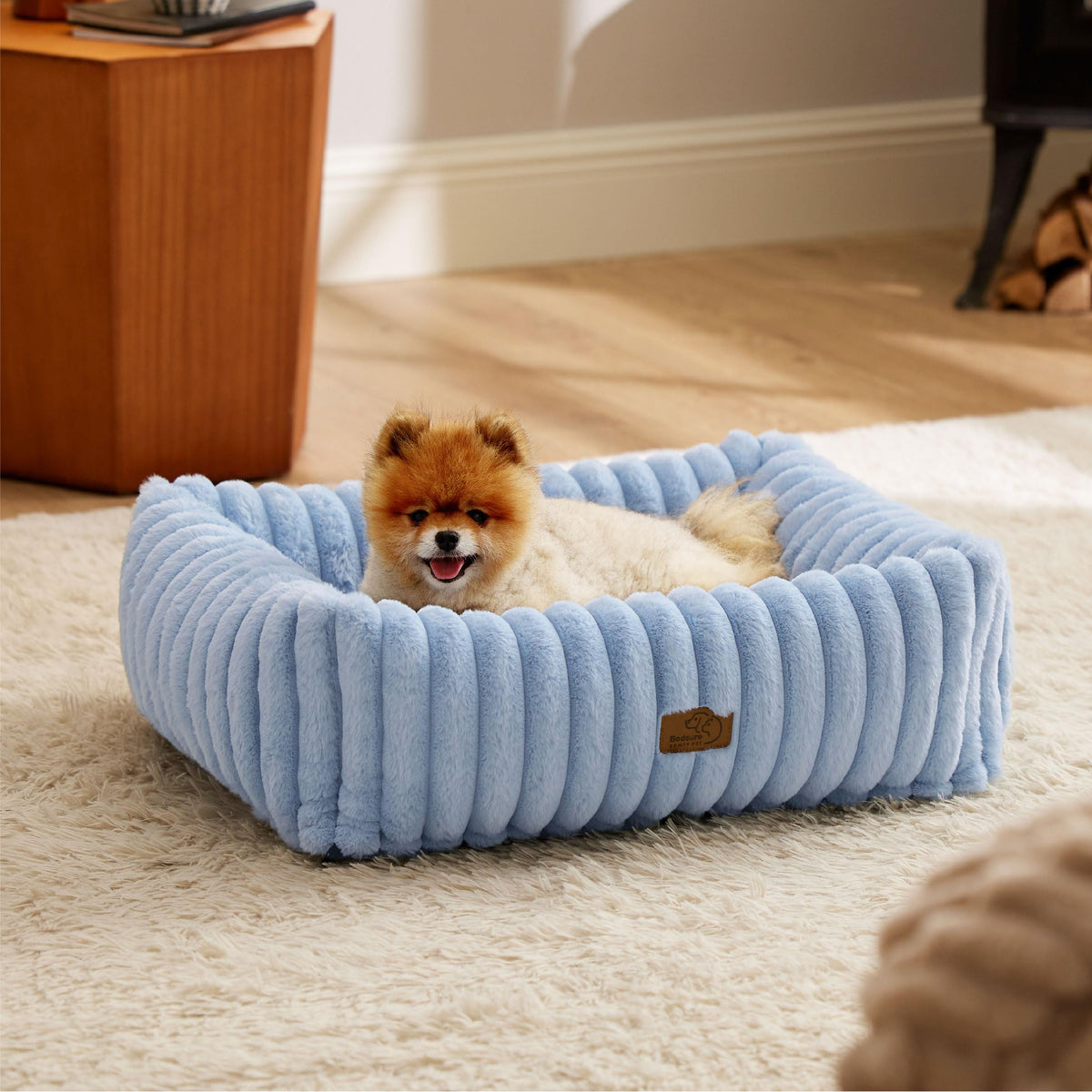 Bedsure ComfyFleece® Cute Dog Beds Large Sized Dog Washable，36in Cream