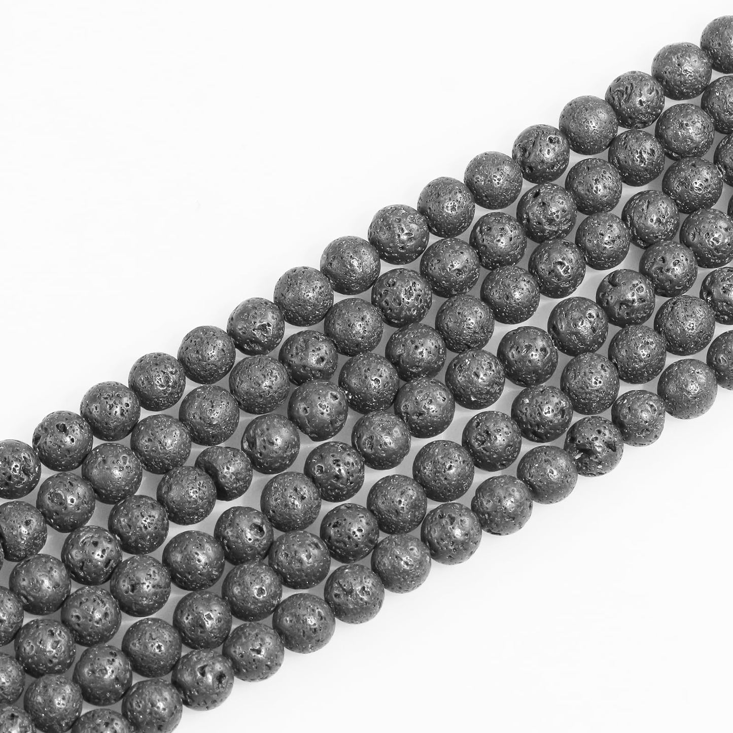 8mm Natural Gemstone Lava Round Loose Beads for Jewelry Making DIY Bracelet Necklace (45-48pcs/strand)