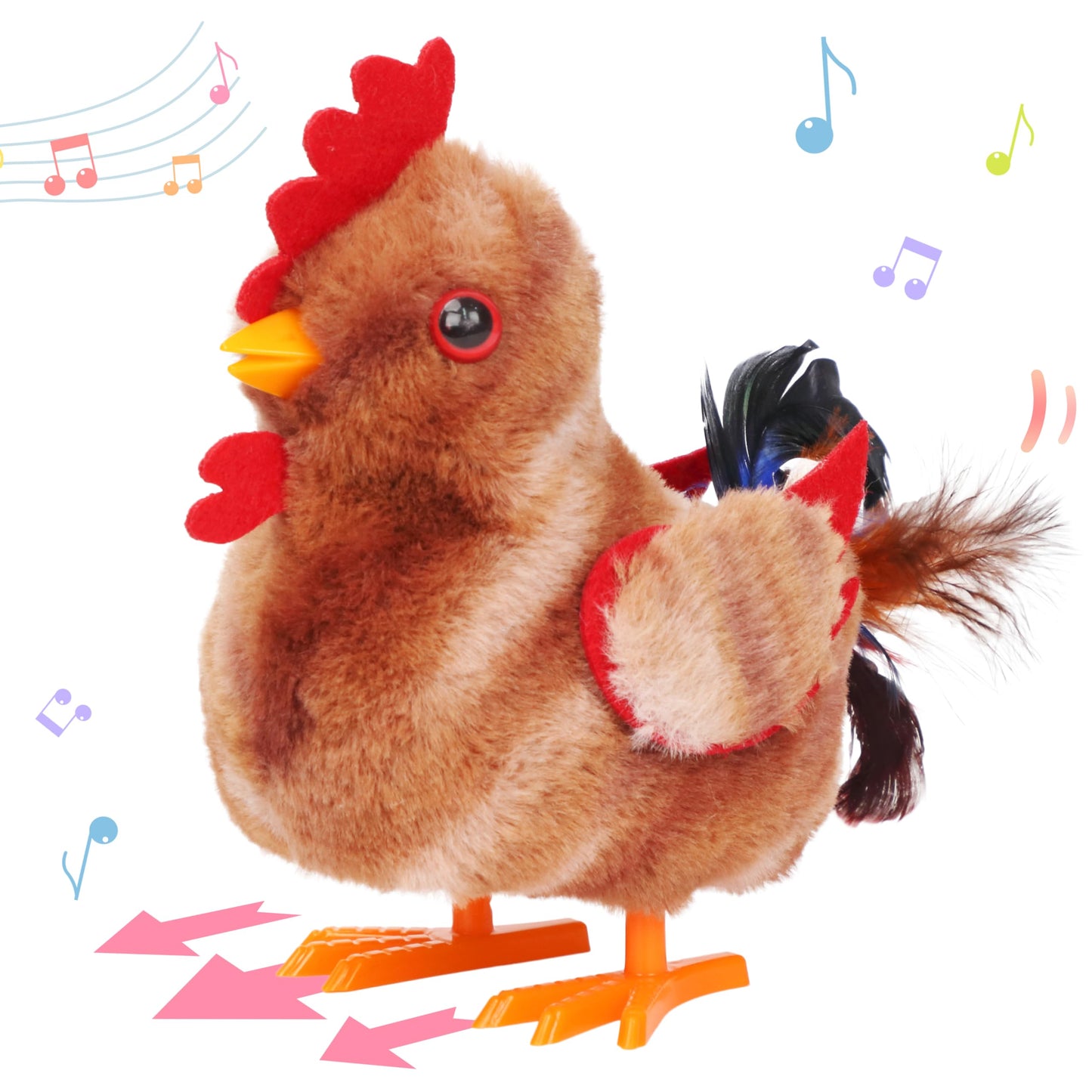 Hopearl Walking Chicken Pet Crow Chick Interactive Electronic Plush Toy Farm Animals Animated Gifts for Toddlers Birthday, Brown, 8''