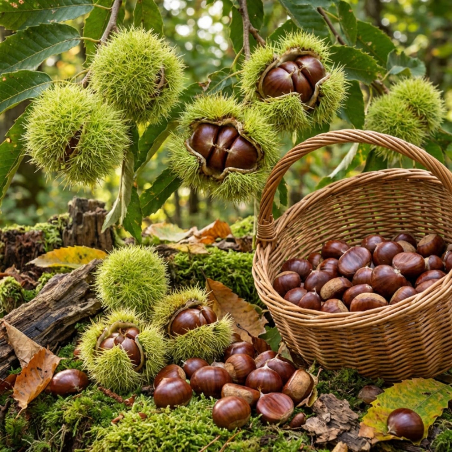 Live Chestnut Tree 6–12 Inch Tall Seedling, Chestnut Nut Tree Plant for Outdoor Planting, Hardy Garden Tree