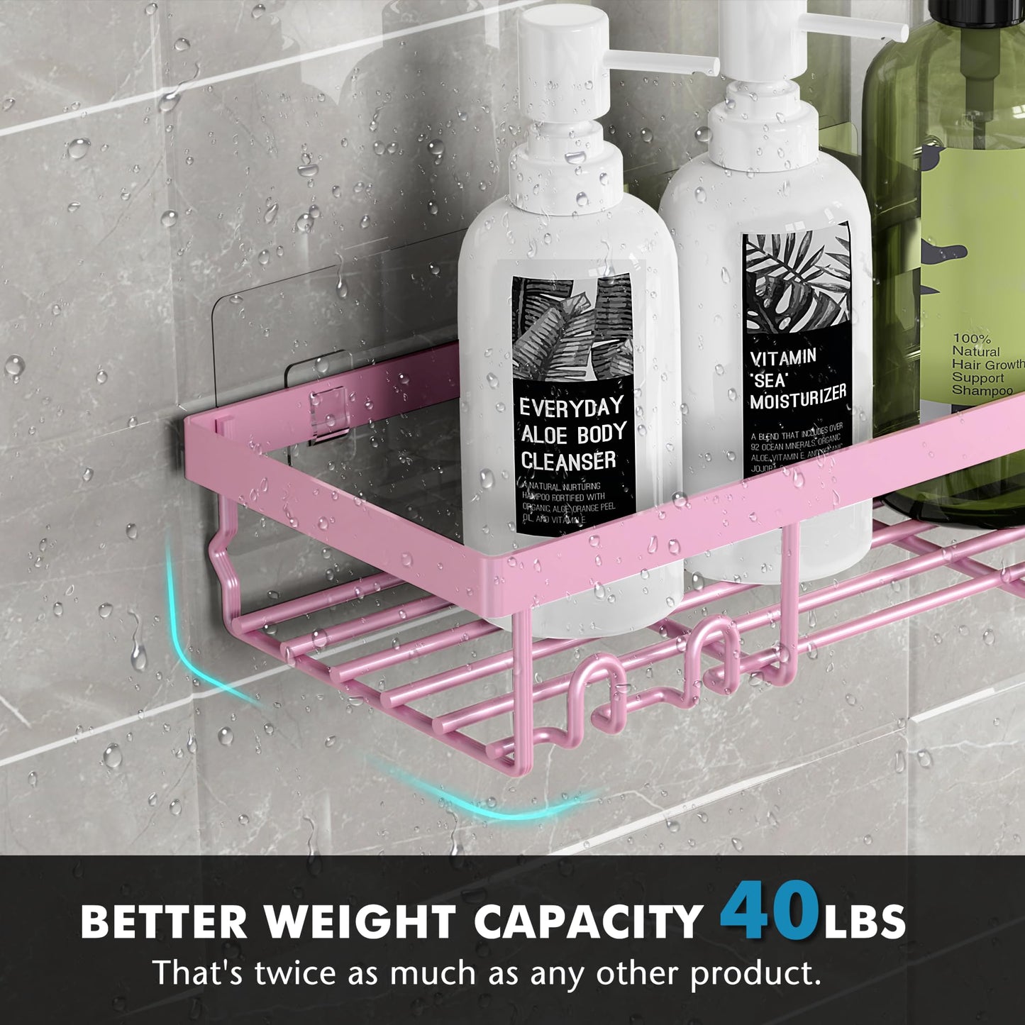 Moforoco Shower Caddy Shelf Organizer Rack, Self Adhesive Black Bathroom Shelves Basket, Home Farmhouse Wall Inside Organization and Storage Decor Rv Accessories, First Camper Apartment Essentials
