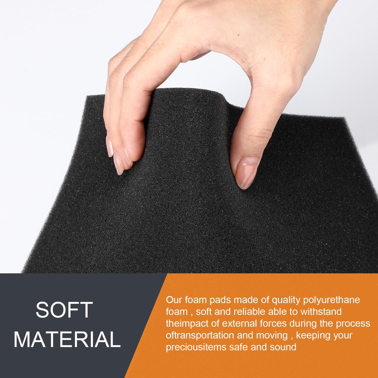 Pangda 2 Pcs Black Foam Pad 12 x 12 x 0.25 Inches Cuttable Polyurethane Foam Sheet, High Density, Non Corrosive, Anti Static Pad for Packing Crafts Cases Toolbox Camera Storage