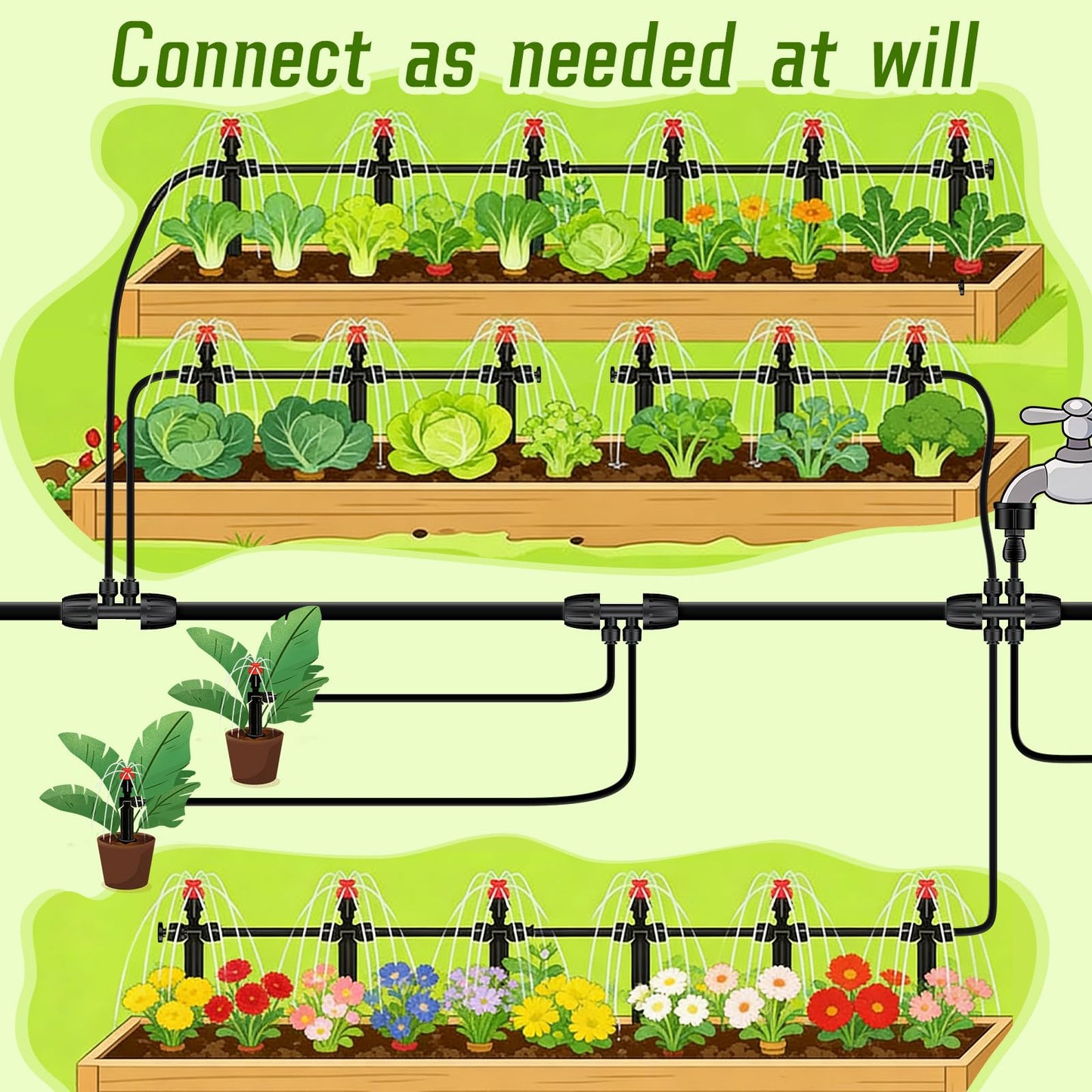 30 PCS Quick Connect 1/4" Drip Irrigation Coupling Fitting,Push-to-Connect Straight Coupler Connectors for 1/4" Irrigation Tubing with 10PCS End Plugs,Hose Connectors for Drip Irrigation System