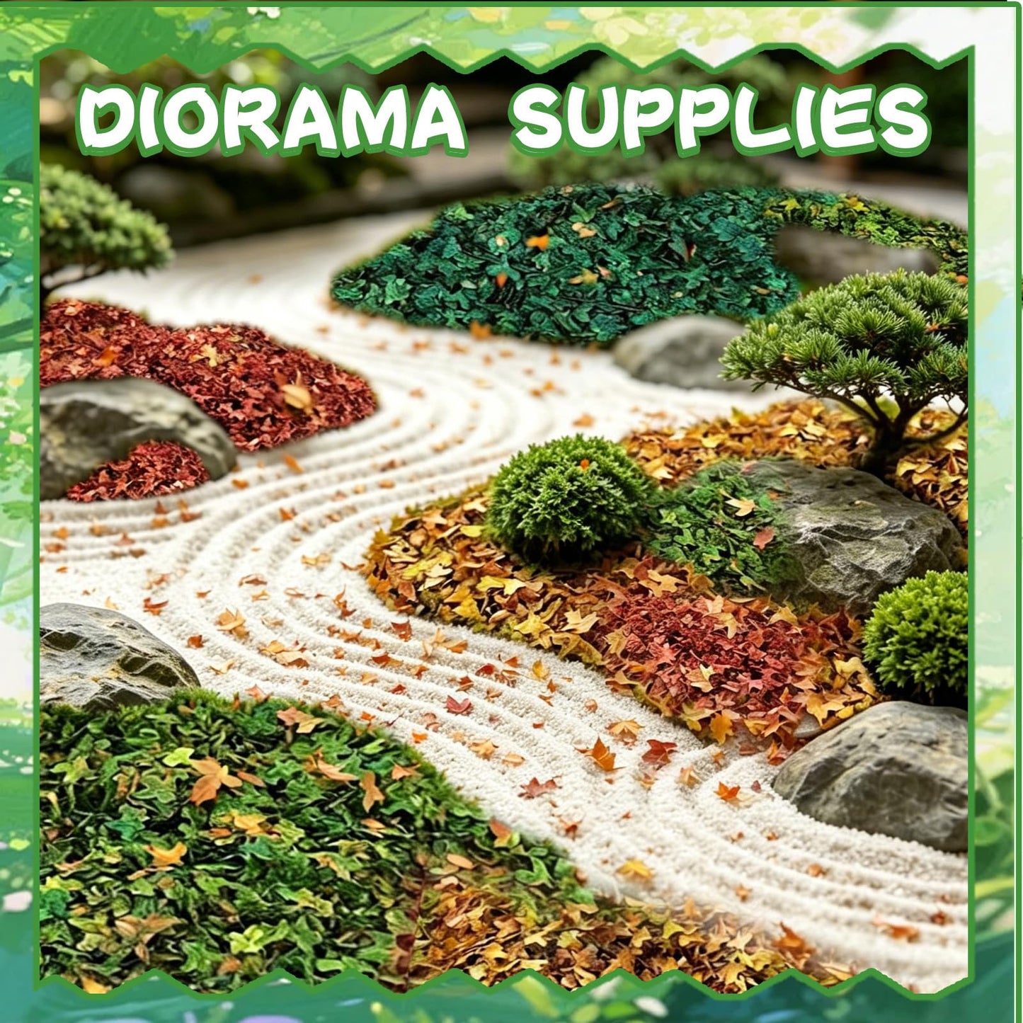 Warmtree Realistic Miniature Leaves Simulation Leaves for DIY Mini Model Railway Fairy Garden Architecture Diorama Scenery Landscape Layout Diorama Village Accessories, Pack of 4
