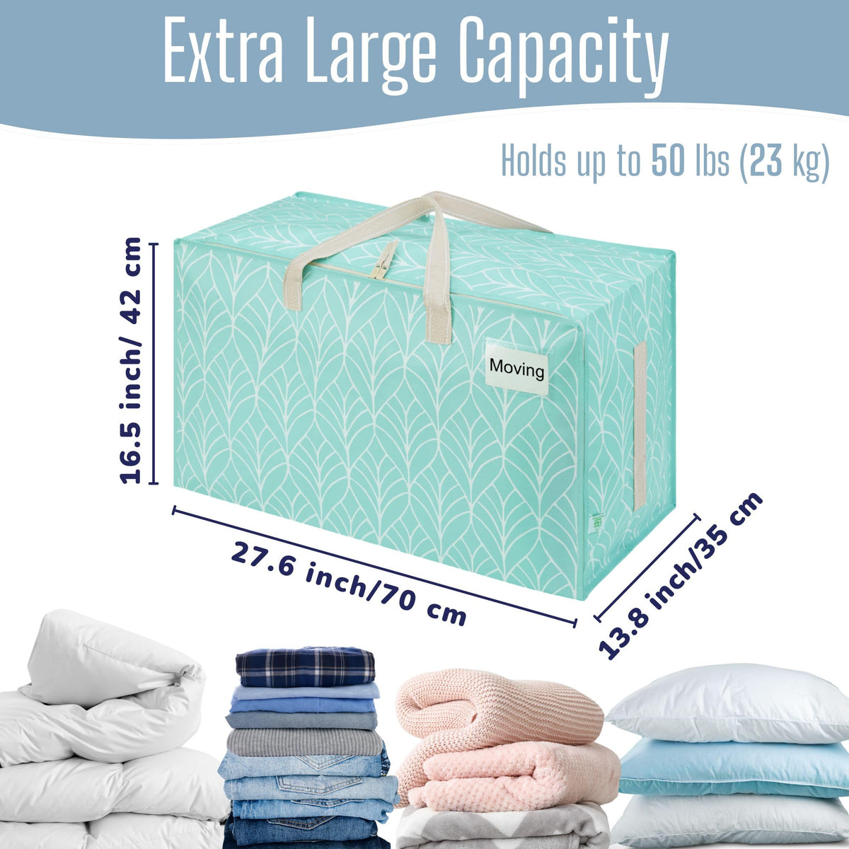 10 Pack Extra Large Heavy Duty Moving Bags with Wide Opening & Reinforced Handles (10 Count)