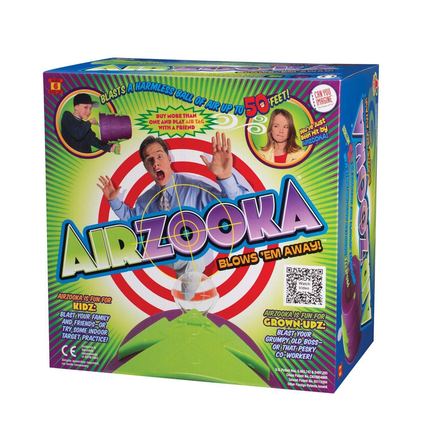 Airzooka Toysmith, Blast A Harmless Ball Of Air Toy, Black, All Ages - Adults Too