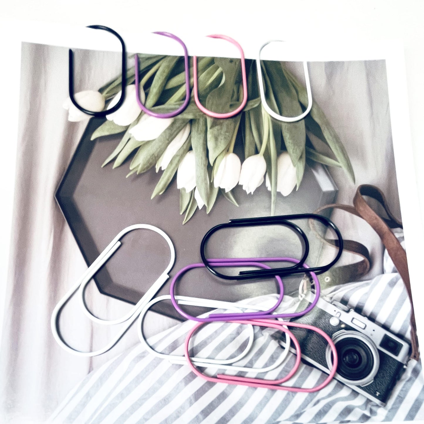 Pink Jumbo Paper Clips, 50pcs 2inch Big PaperClips Durable and Rustproof Coated Large Paper Clips Office Supply Accessories