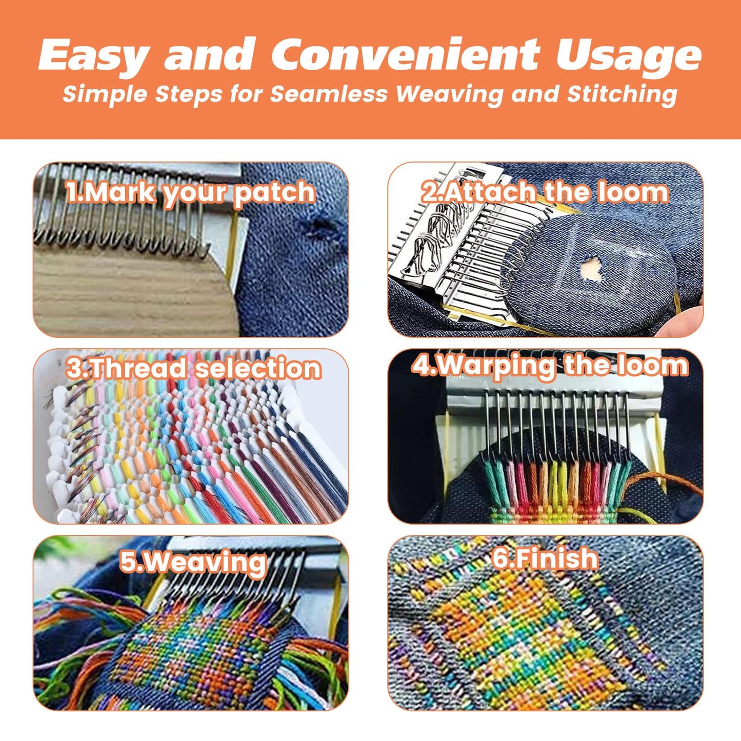 Darning Loom Small Type Weave Tool Quickly Mini Convenient for Mending Jeans Socks Clothes Loom Machine Makes Beautiful Stitching DIY Weaving Arts Speed Weaver Kit