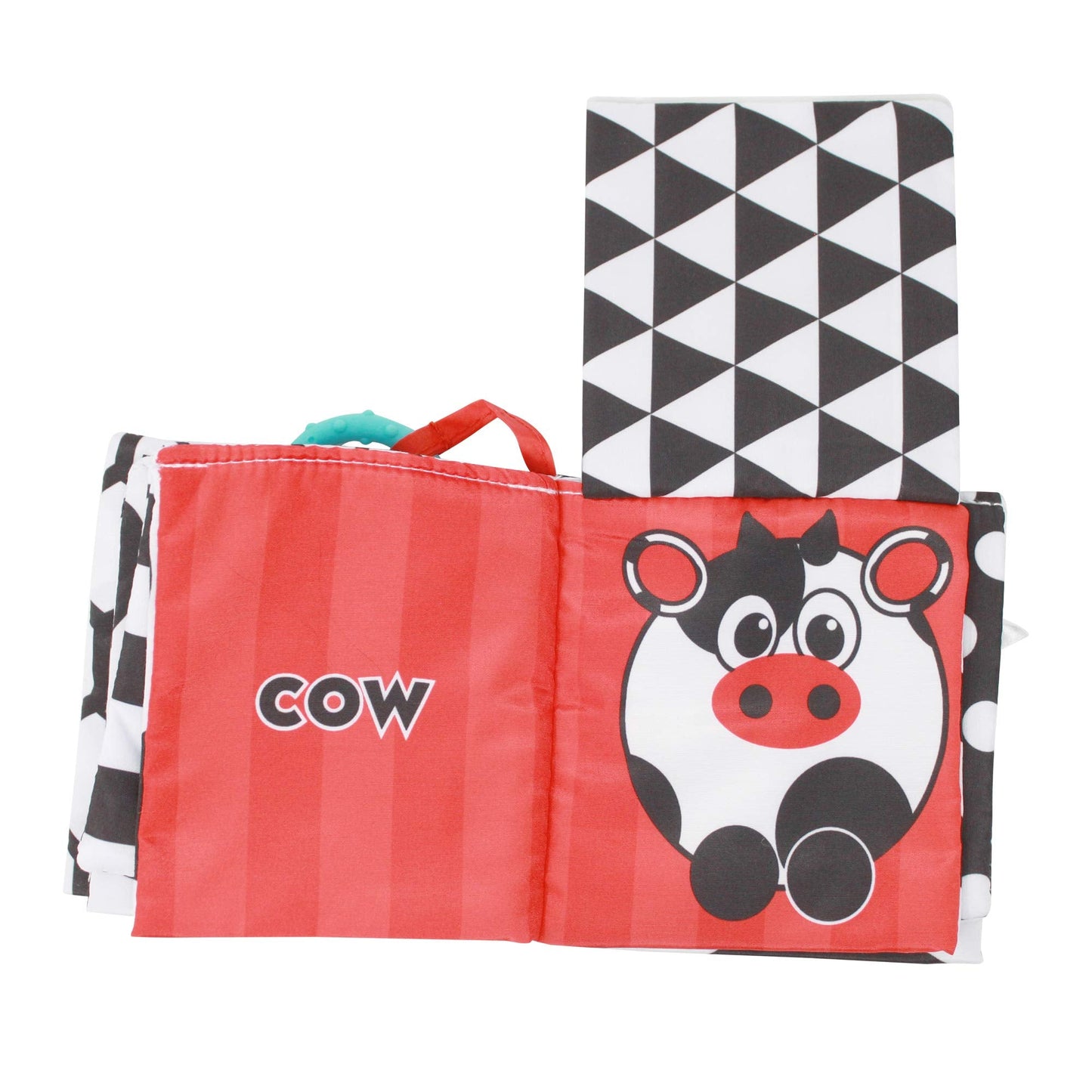 Sassy Peek-a-Boo Activity Book with Attachable Link for On-The-Go Travel,Sensory Play,Black & White,Ages 0+ Months,(Pack of 12)