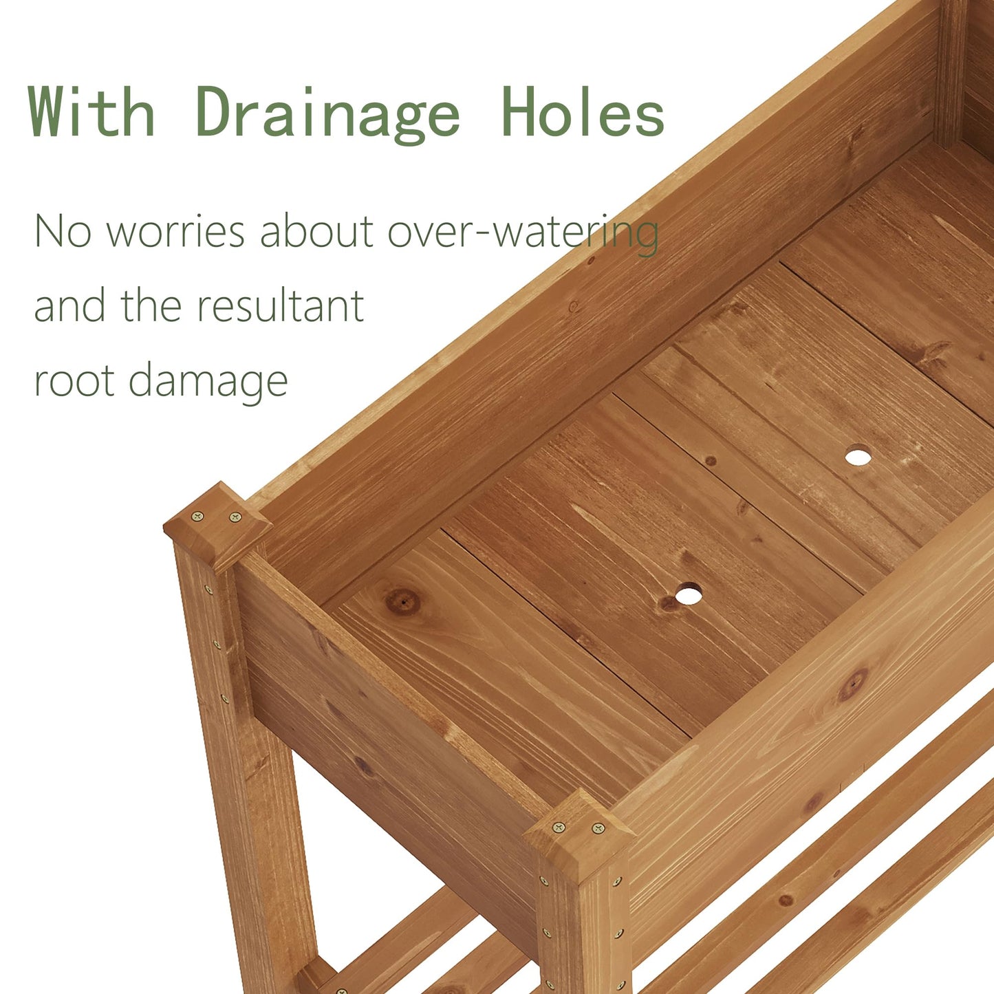 GHWIE Raised Garden Bed with Shelf,Elevated Wooden Planter Box with Legs,Garden Planter for Backyard, Patio, Balcony