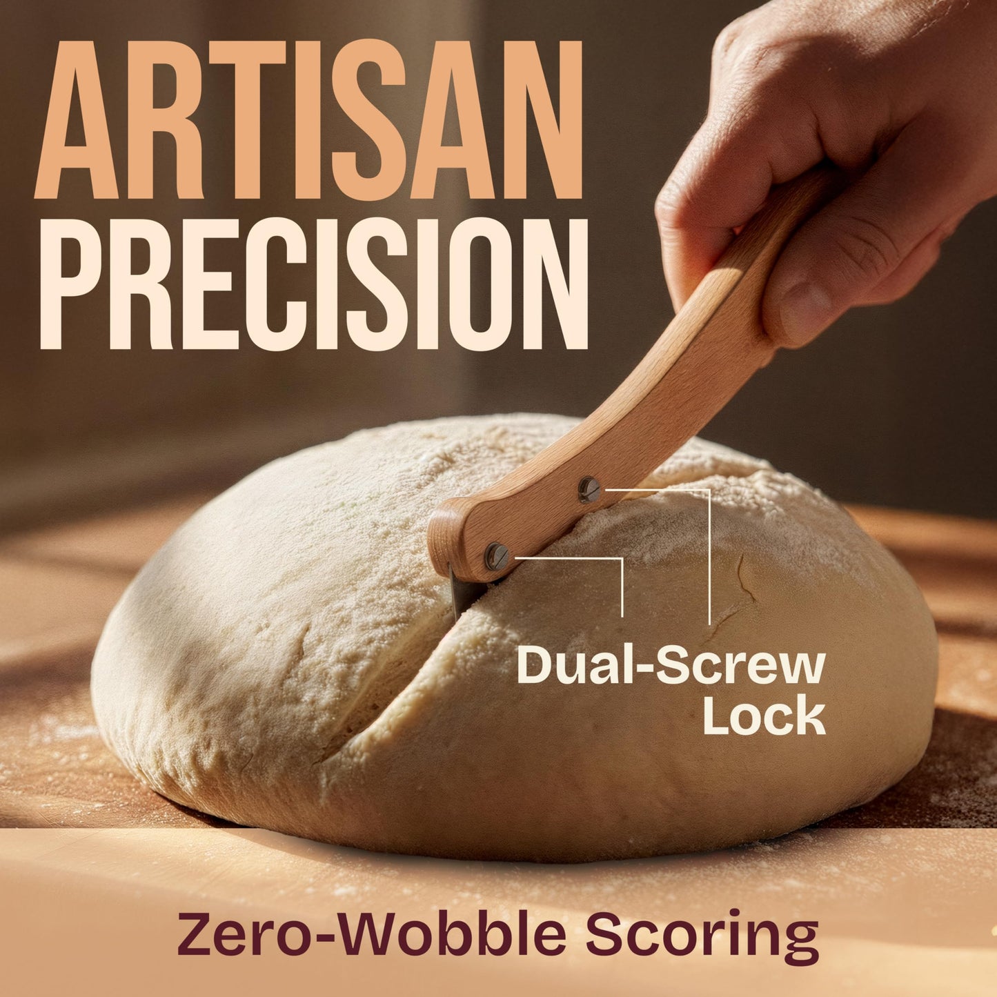 Superbaking Bread Lame - Sourdough Scoring Tool with 5 Extra Blades - Baking Supplies for Home Bakers - Sourdough Razor Scorer - Bread Making Tools - Gift for Bakers - Premium Ergonomic Wooden Handle