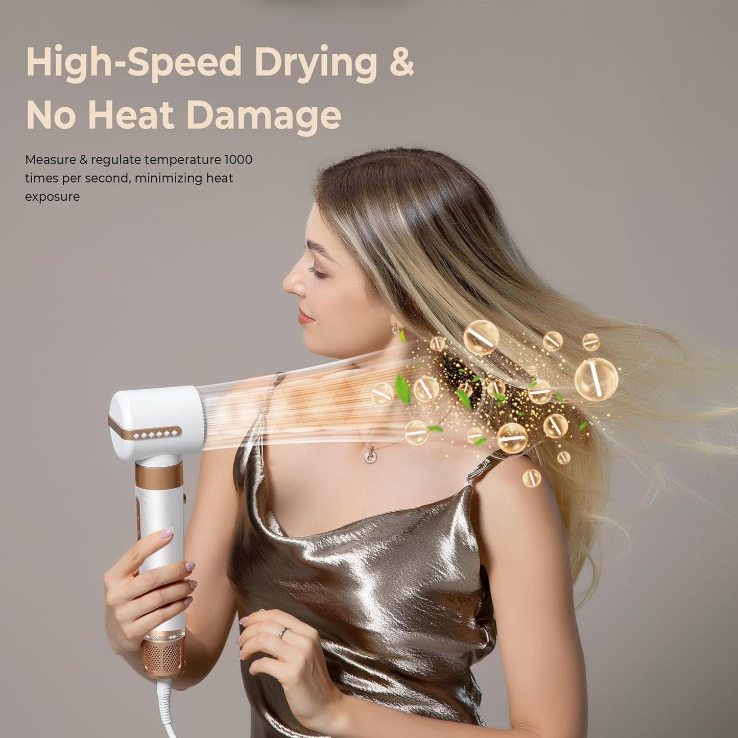 7 in ONE Hair Dryer Brush, Powerful Blow Dryer Brush with Auto- Wrap Curler, Detachable Fast Drying, Volumizing, Curling, Straightening, Ionic Hair Dryer with Diffuser, Hair Styling Tools 100-120V