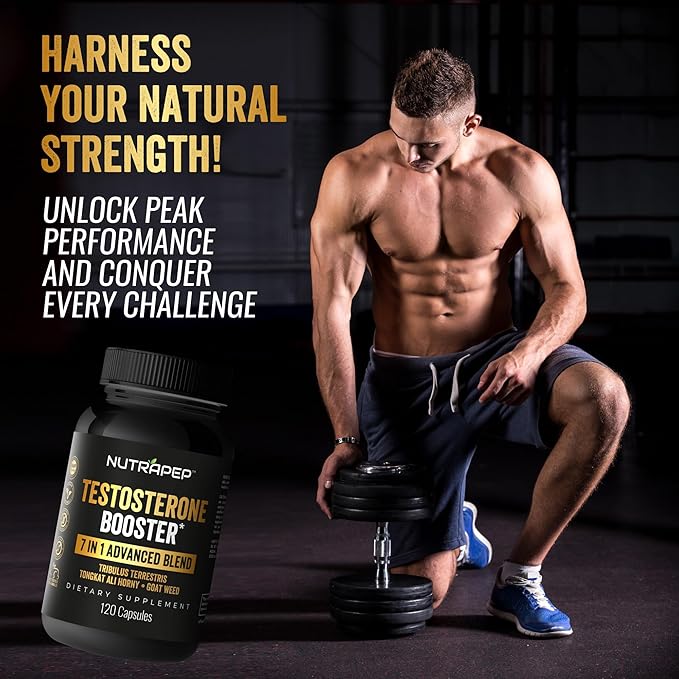 Testosterone Booster Supplement for Men - Natural Energy Enhancement Growth Builder Performance Enhancer - Muscle Building Gym Workout Sports Nutrition & Libido Enhancing Fast Acting Pills for Male