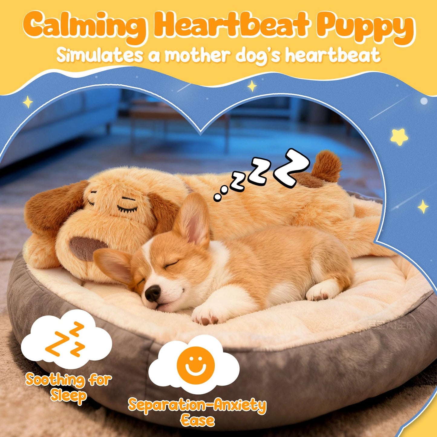 PatsFran Heartbeat Puppy for Dogs, Lick Mats & Treat Ball– All-Round Calming Kit for Anxiety Relief, Sleep Aid & Behavior Training, Puppy Essentials to Keep Them Busy（4 Pcs）