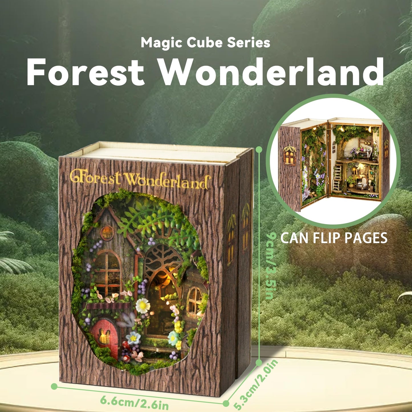 Flever Dollhouse Miniature DIY House Kit Creative Room with Furniture for Romantic Valentine's Gift (Forest Wonderland)