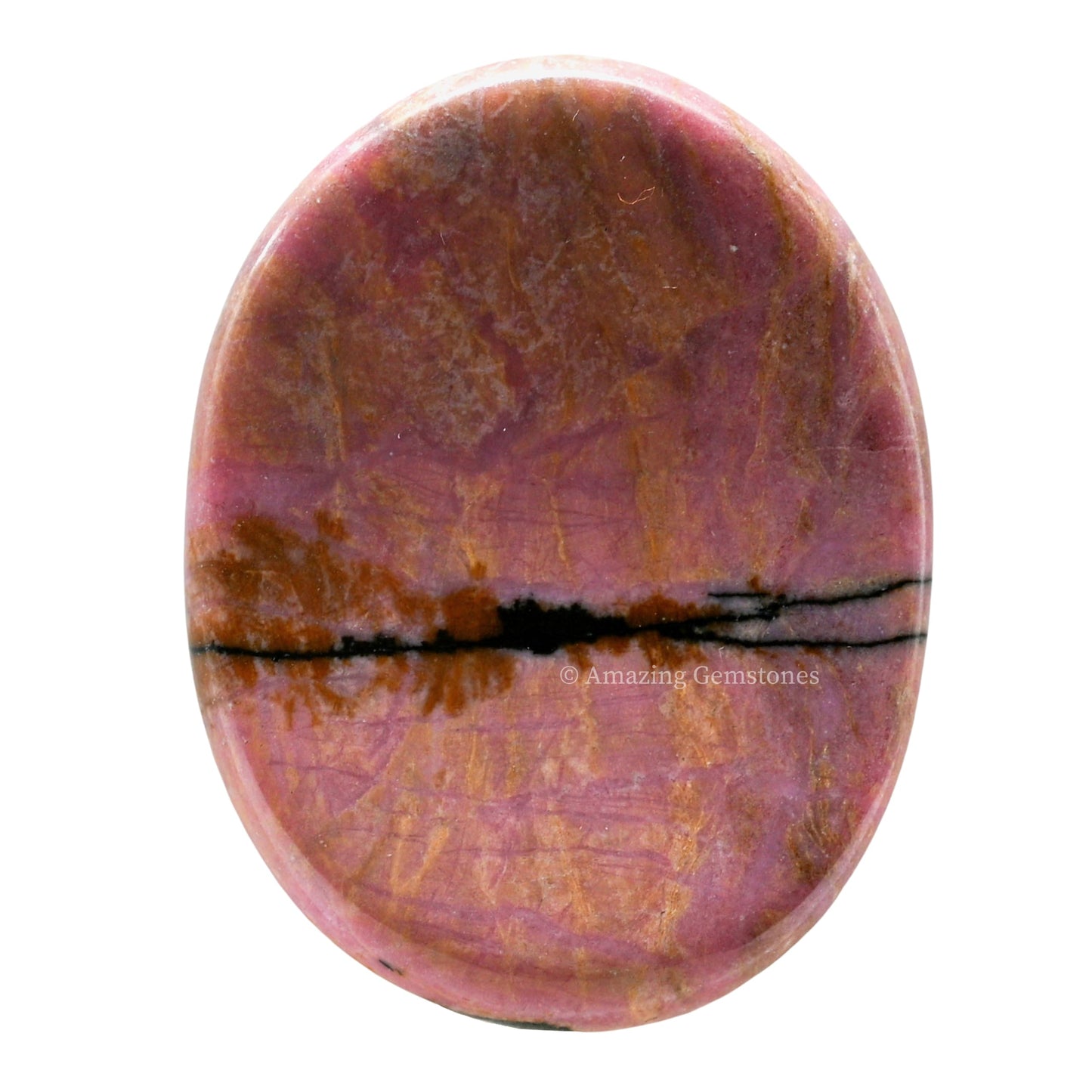 Amazing Gemstone Rhodonite Worry Stone - Pink Crystal for Stress Relief & Meditation