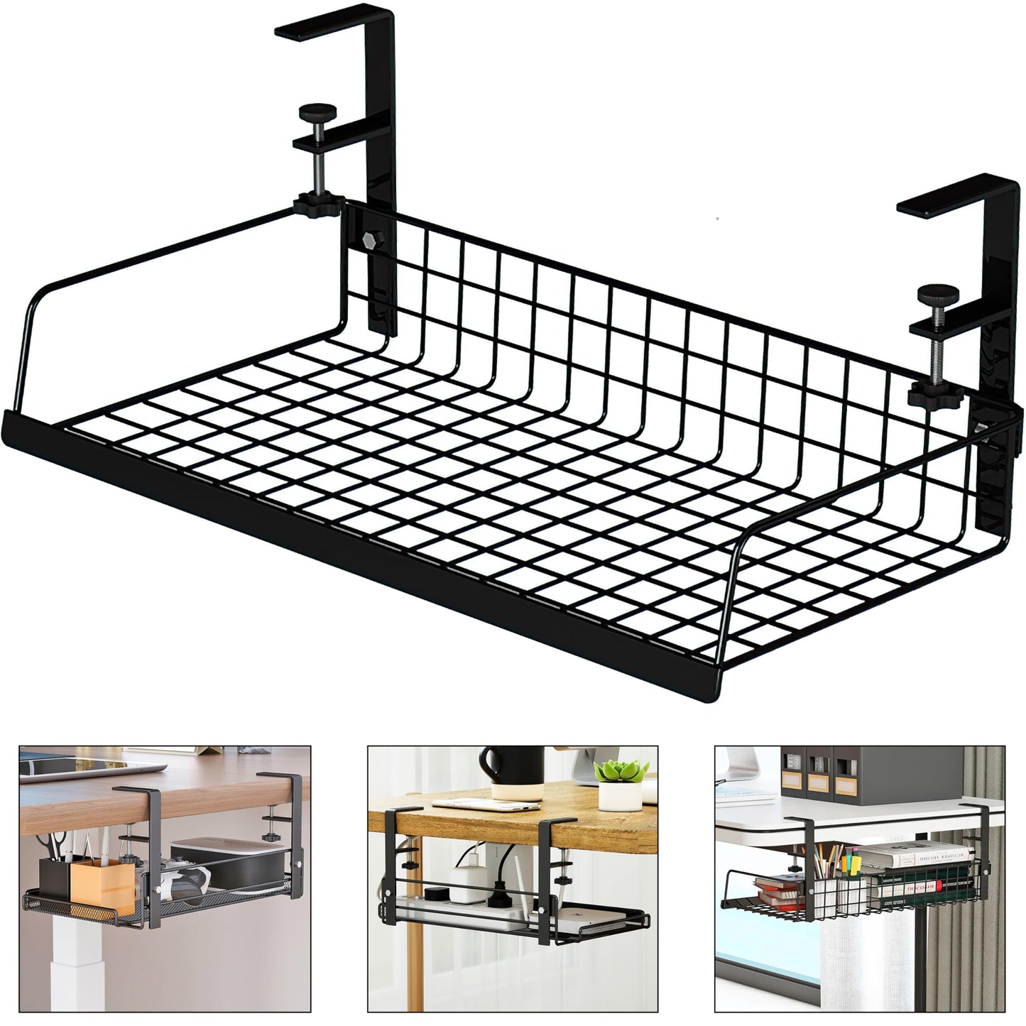 LIFEFAN Under Desk Cable Management Tray Cord Wire Shelf Organizer (Large)