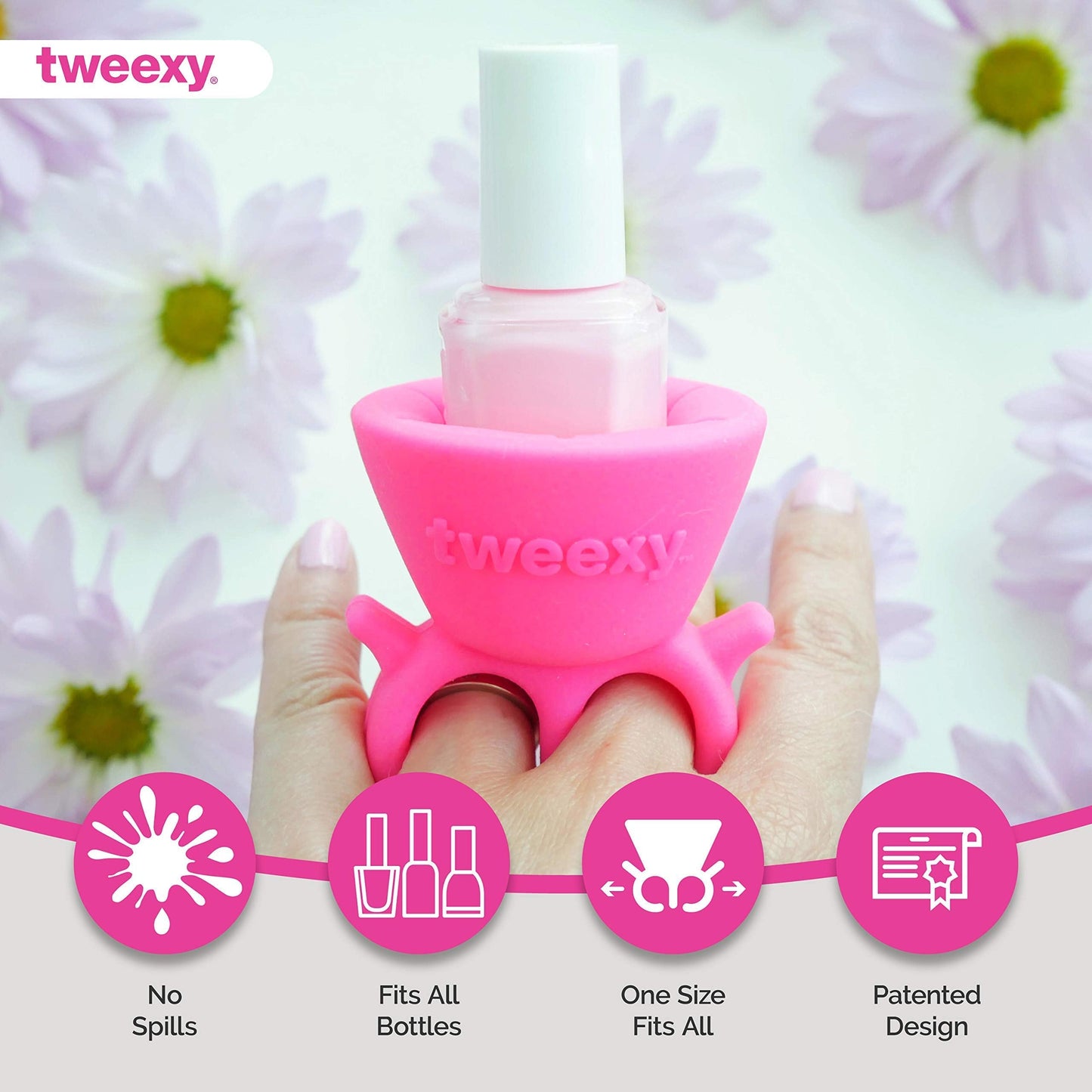 tweexy - 2 pack - Pink and Spa Green Wearable Nail Polish Holders…