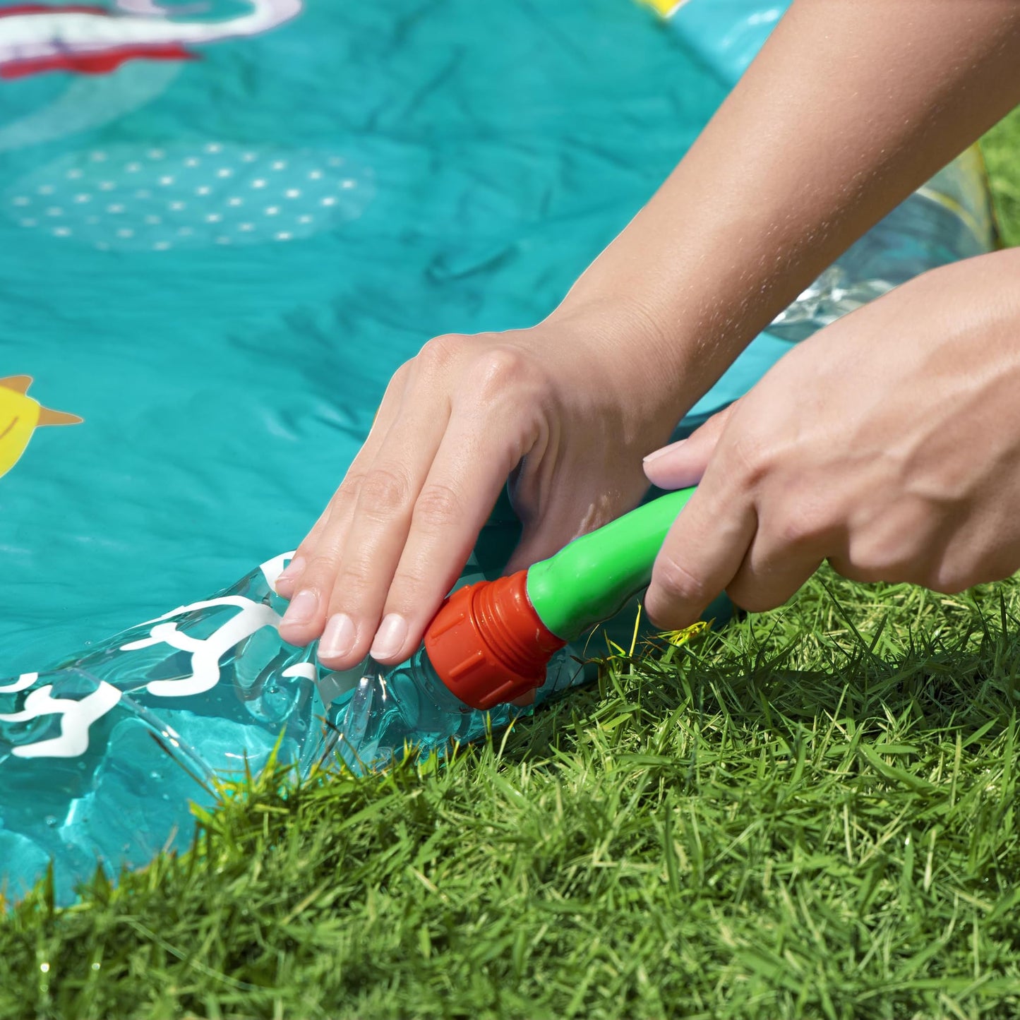 H2OGO! 65" Underwater Utopia Splash Pad - Inflatable 65" Marine Water Sprinkler, Shallow Rim Wading Pool Mat, Outdoor Fountain Sprayer, Toddler-Kid 2+