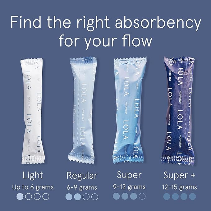 LOLA Organic Cotton Tampons, 8 Count - Light Non-Toxic Tampons, Period Feminine Hygiene Products, HSA FSA Approved Products Feminine Care