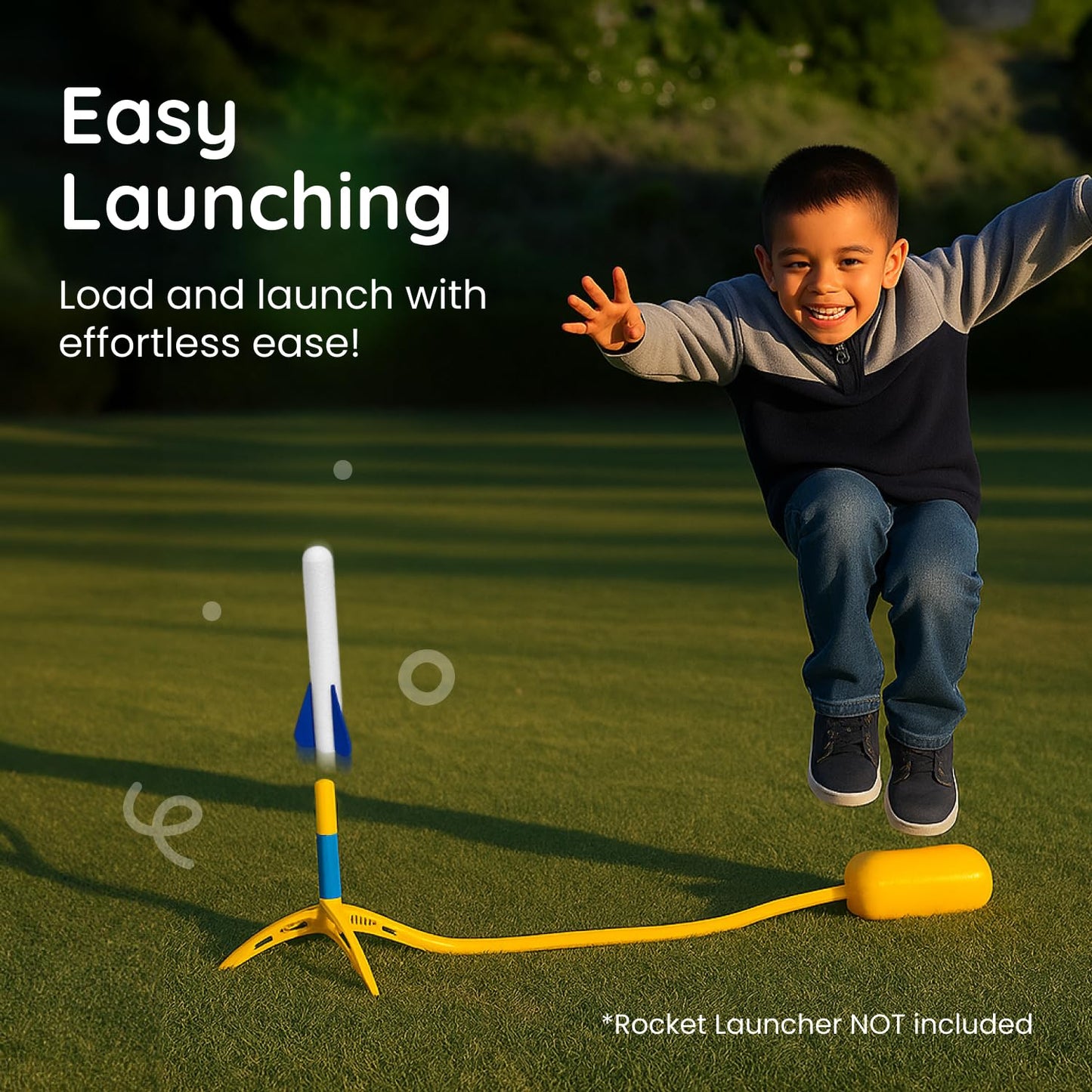 6 Pack Glow-in-The-Dark Foam Rockets - Botabee Stomp Rocket Refills - Outdoor Toy Set - 6.5 Inch Length - Exciting Universal-Fit Replacement for Rocket Launcher for Kids - Safe Foam Design