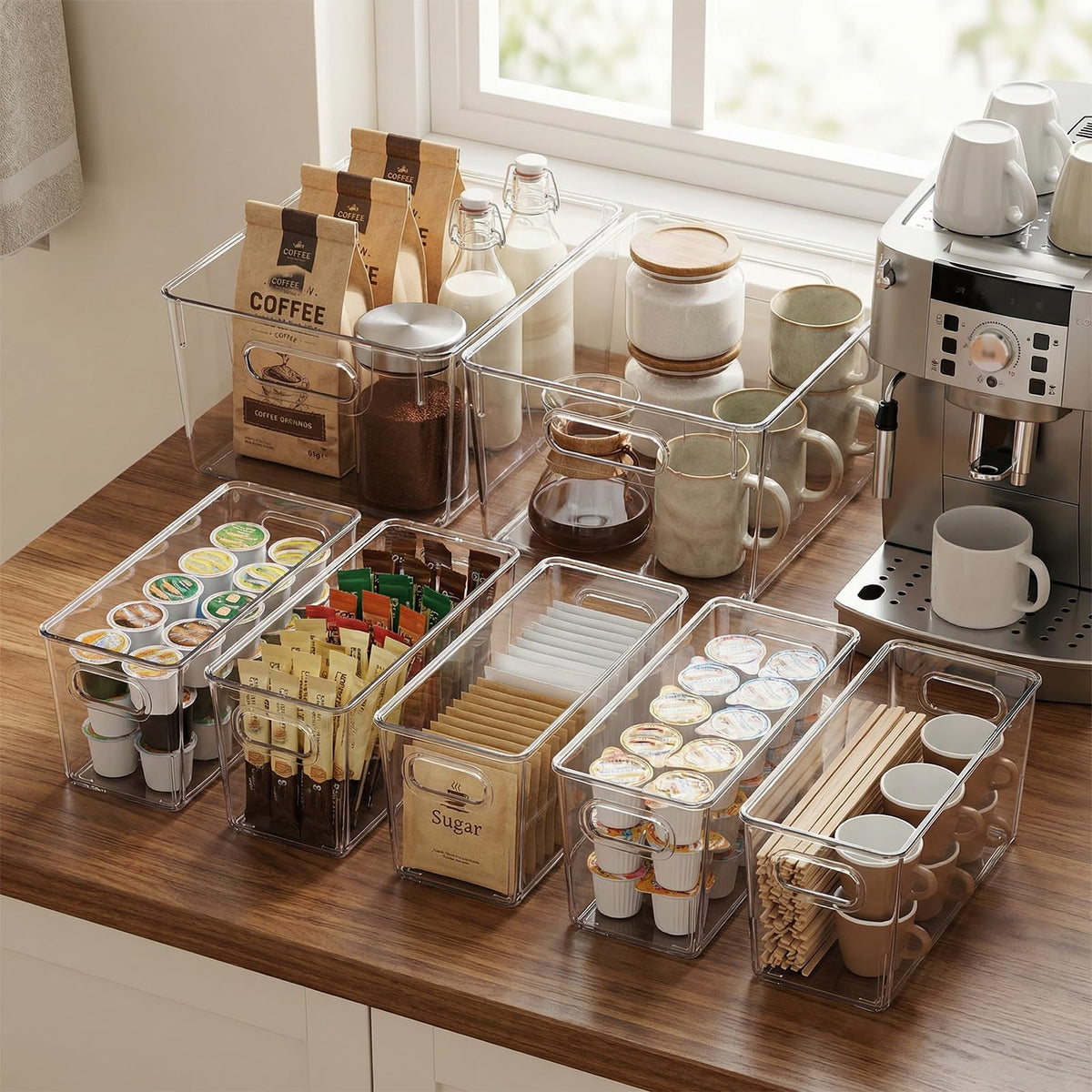 10 Pack Clear Plastic Storage Organizer Bins