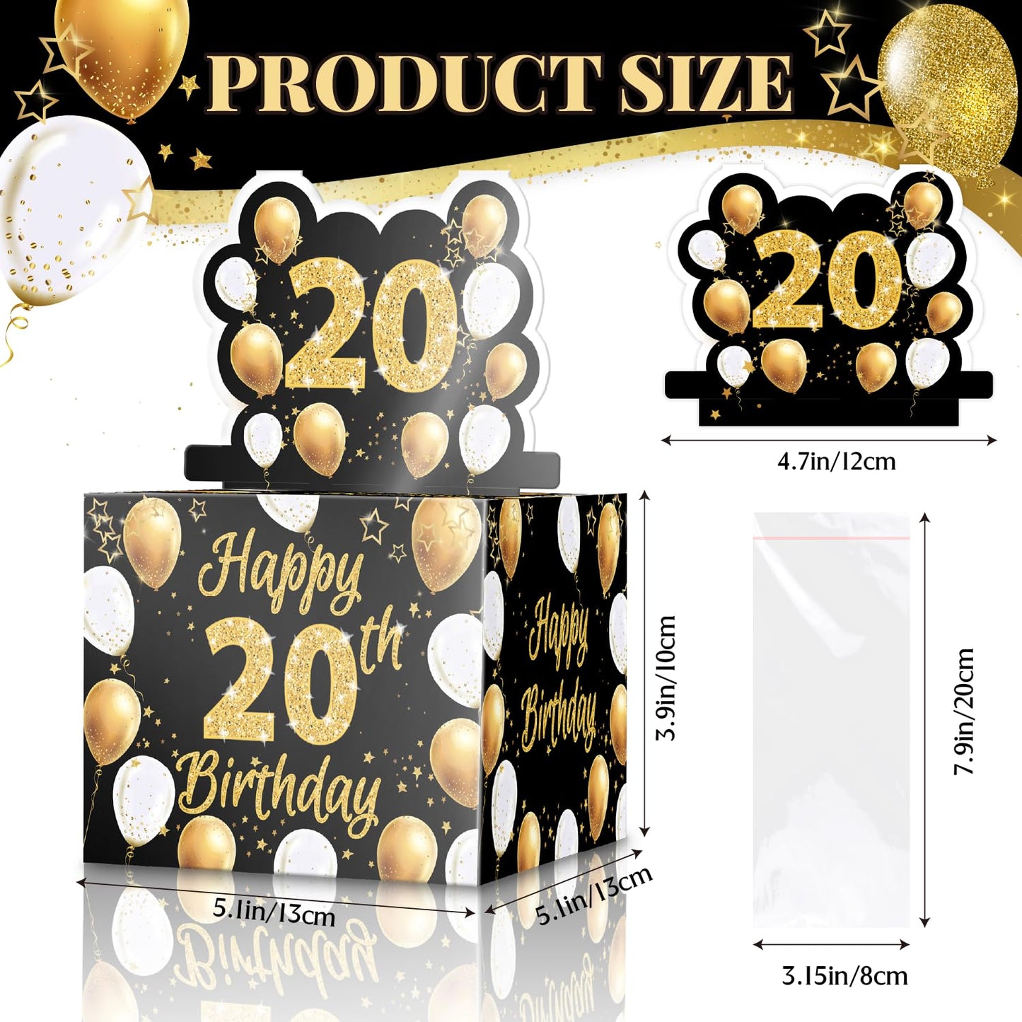 Linelglobal 20th Birthday Cash Gifts, Money Surprise Gift Box with Pull Out Card for Boys Girls