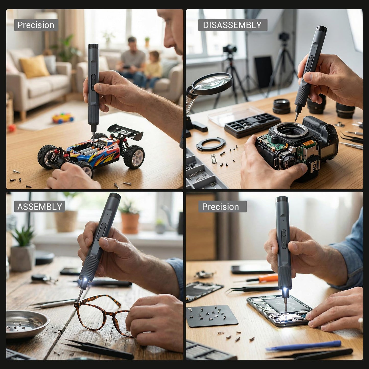 Mini Electric Screwdriver Set, 26-in-1 Rechargeable Electric Precision Screwdriver, Electronics Screwdriver Set for PC, Phone, Laptop, Camera & Electronics Repair