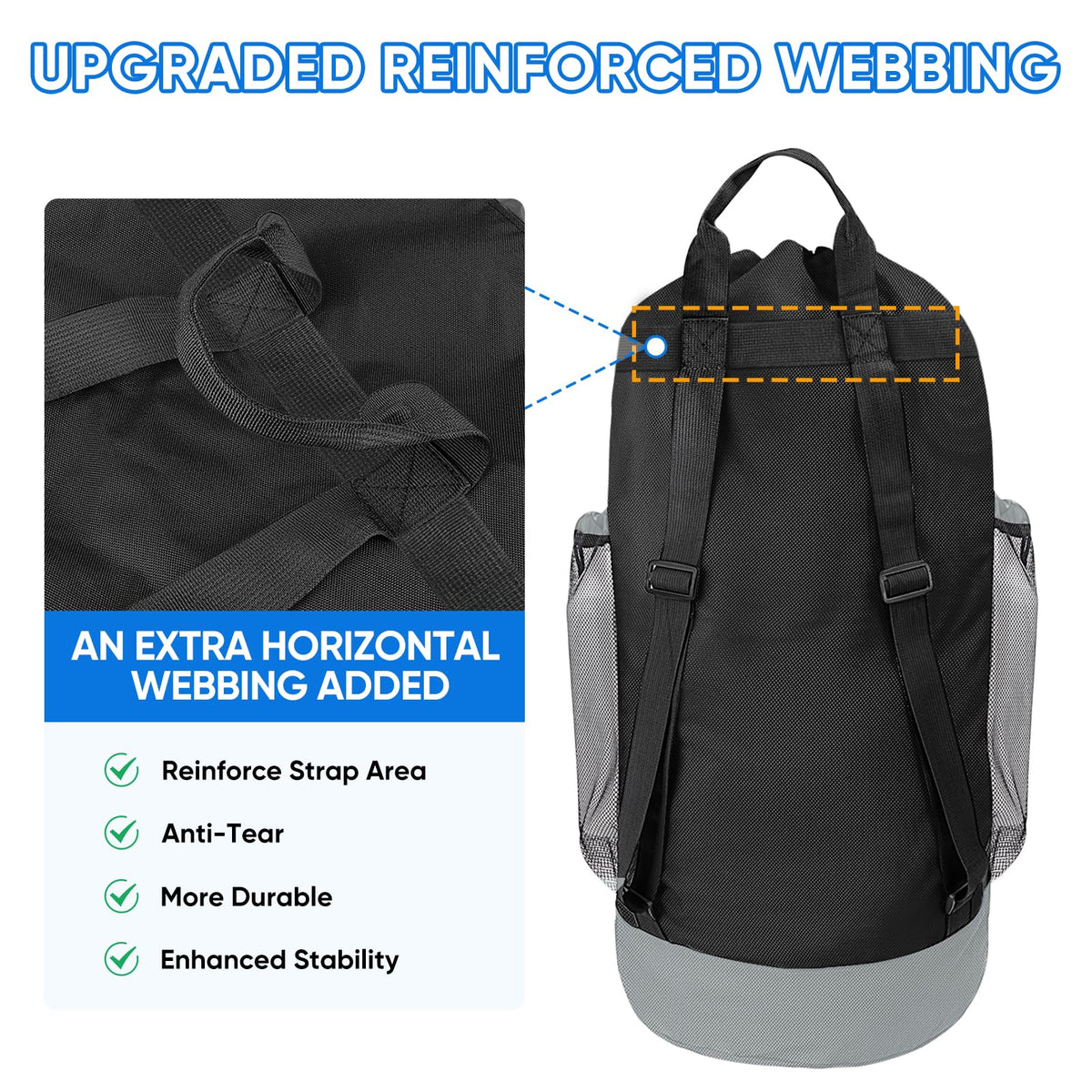 2PK 120L Laundry Bag Backpack (2 Count)