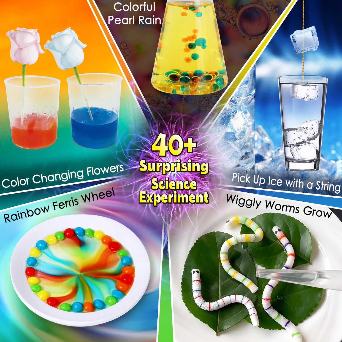 UNGLINGA 40+ Experiments Science Kit for Kids - Chemistry Set, Educational Toy Gift Idea for Boys and Girls Birthday Christmas S.T.E.M Scientist Learing Toy
