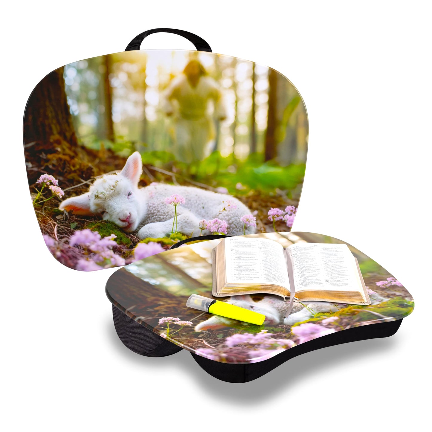LAPGEAR MyStyle Portable Lap Desk with Cushion - Christian Lamb - Fits up to 15.6 Inch Laptops - Style No. 45721
