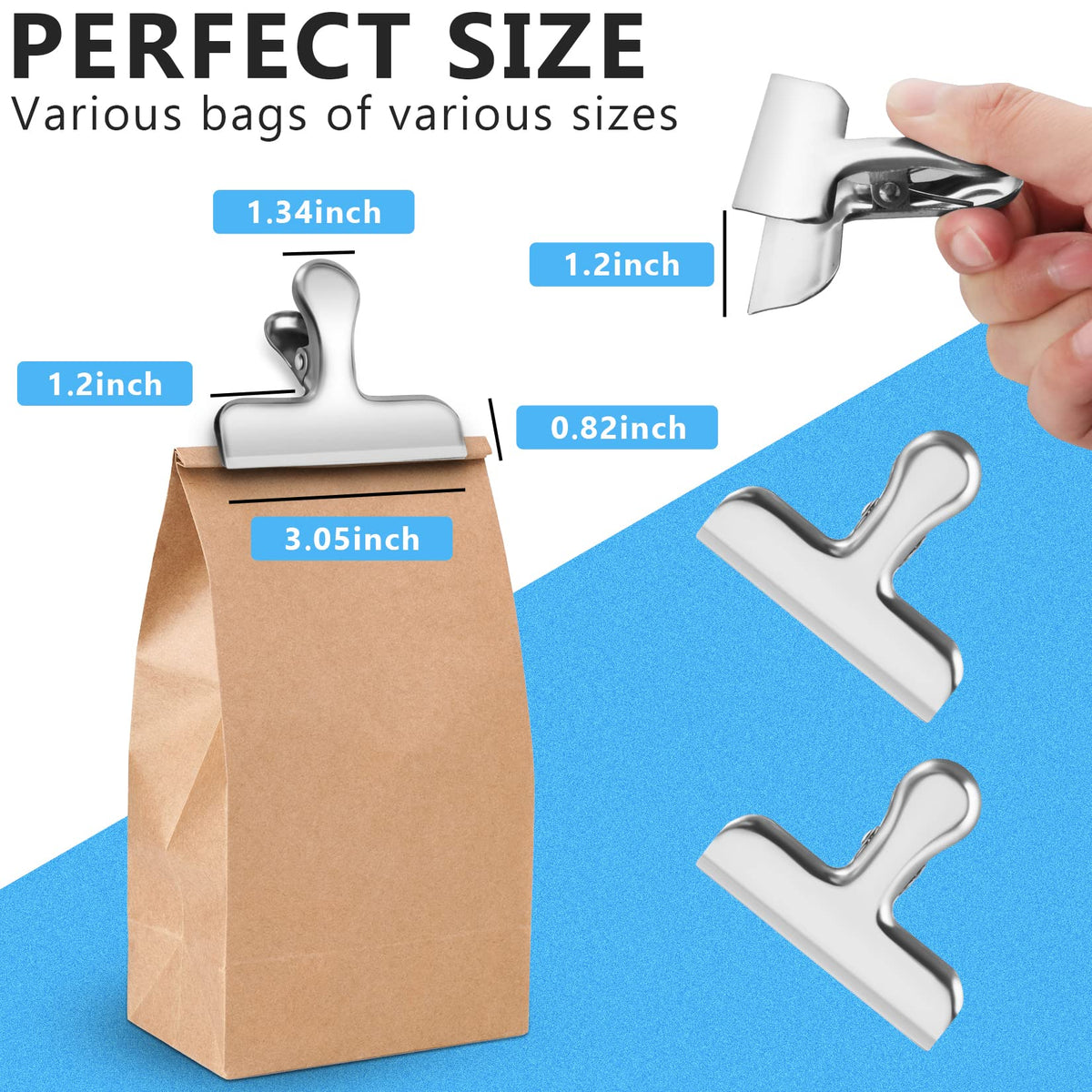 Bag Clips 8 Pack Chip Clip Set for Kitchen Storage Use (8 Count)