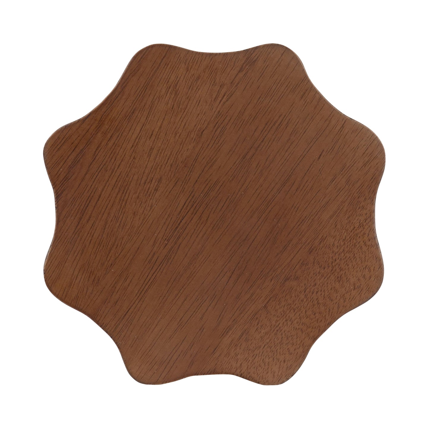 Kate and Laurel Pandey Modern Mango Wood Wavy Drink Table, 9 x 9 x 22, Walnut Brown, Curvy Mini Table for Use as a Pedestal Plant Stand Indoors or as a Small Nightstand Option