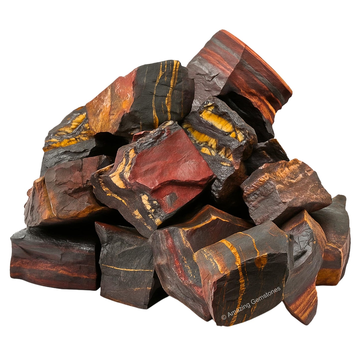 Amazing Gemstone 2 Pieces Iron Tiger Eye Raw Crystals and Healing Stones, Natural Rocks for Tumbling and DIY Raw Stones and Crystals