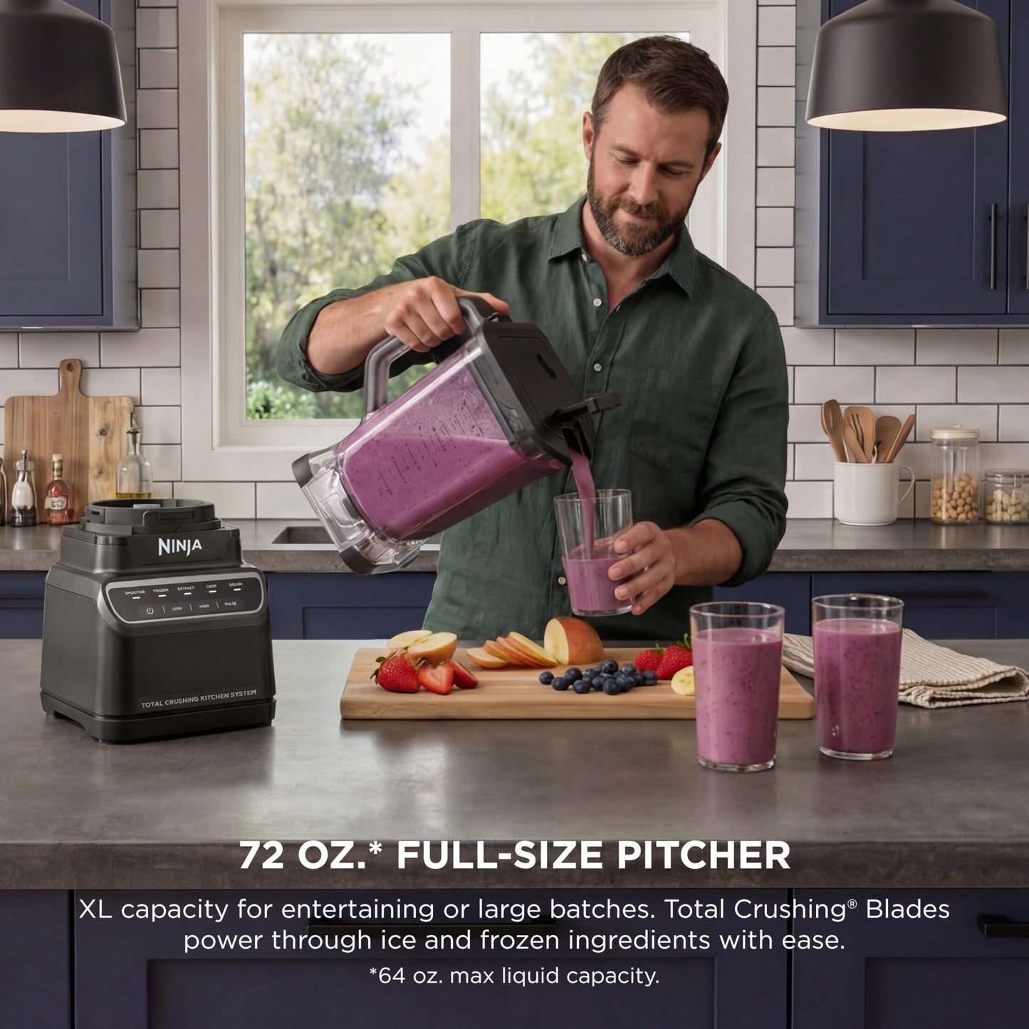 Ninja Kitchen System | All-in-One for Smoothies, Frozen Drinks, Veggie Chopper & More | With Full-Size Pitcher, 8 Cup Food Processor Bowl, (2) 18 oz. Cups, | 1200 Watt | Dark Grey | BR601AMZ