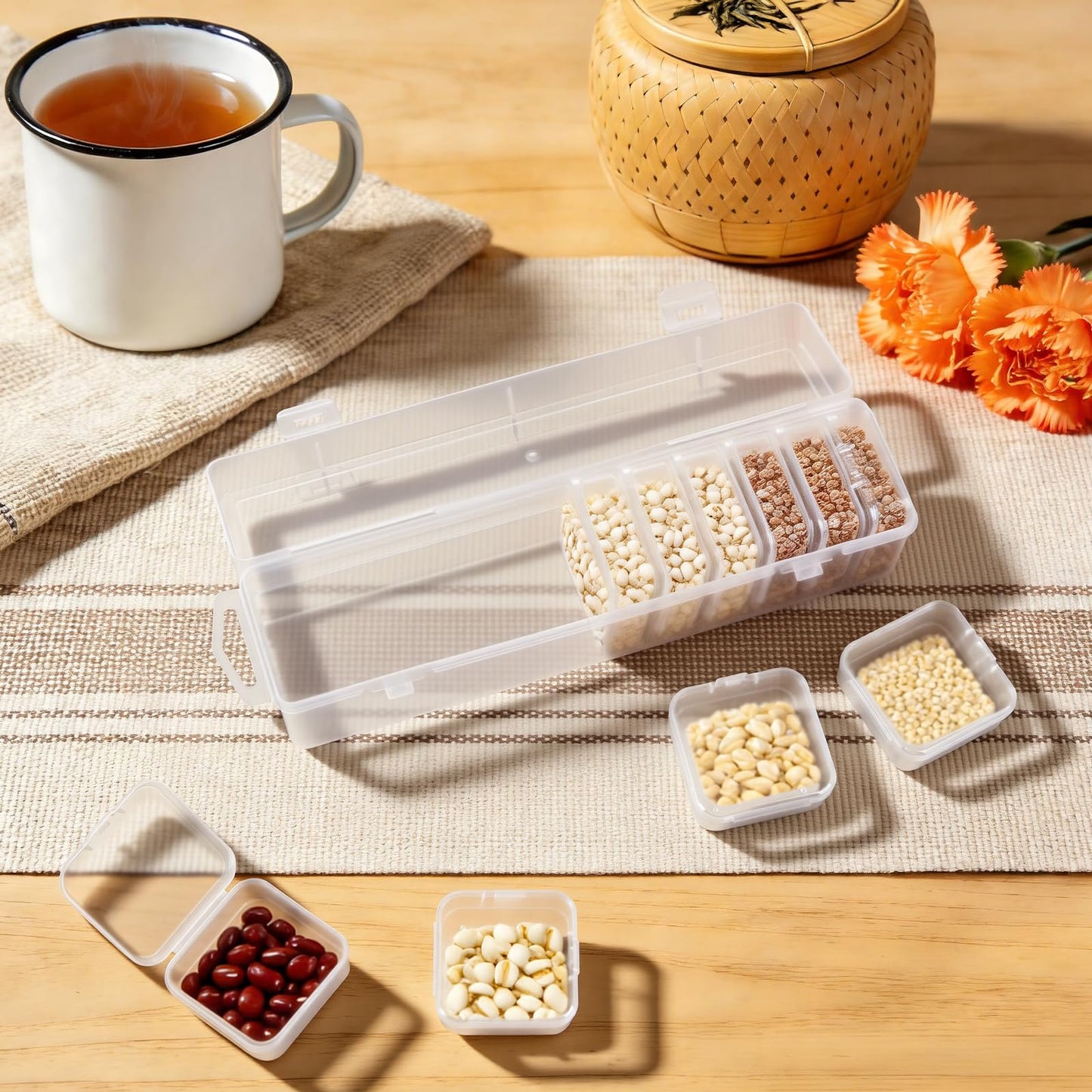 130 Pack Transparent Bead Organizers and Storage - Portable Bead Organizer, 10 Large Boxes and 120 Small Boxes for Bracelet Making DIY, Jewelry, Small Parts